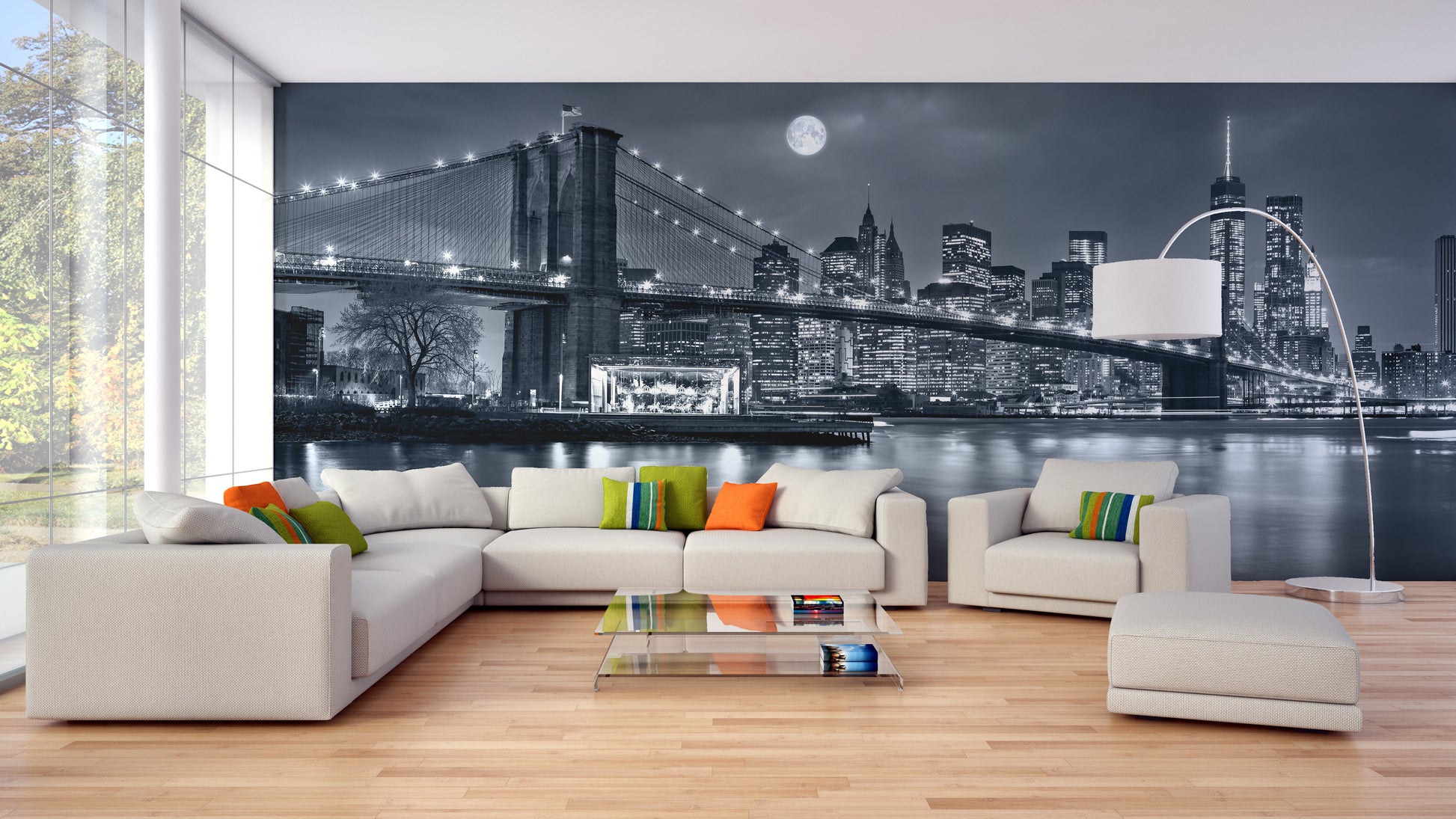 NYC Lights Self Adhesive Mural for Living Spaces