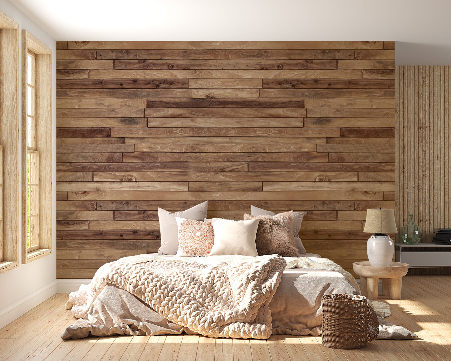 Timber Touch Elegance Wallpaper for Contemporary Walls
