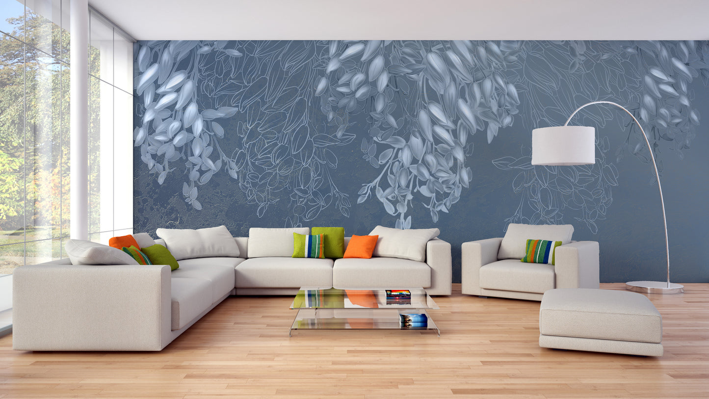 Breezy Floral Elegance Wall Mural for Rooms