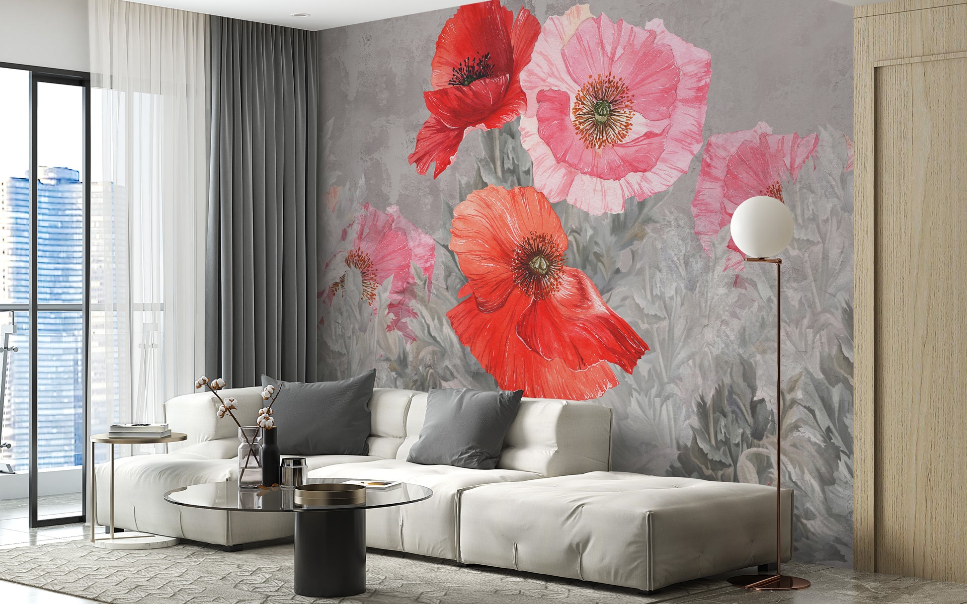 Watercolor Bloom Symphony Mural for Stylish Walls