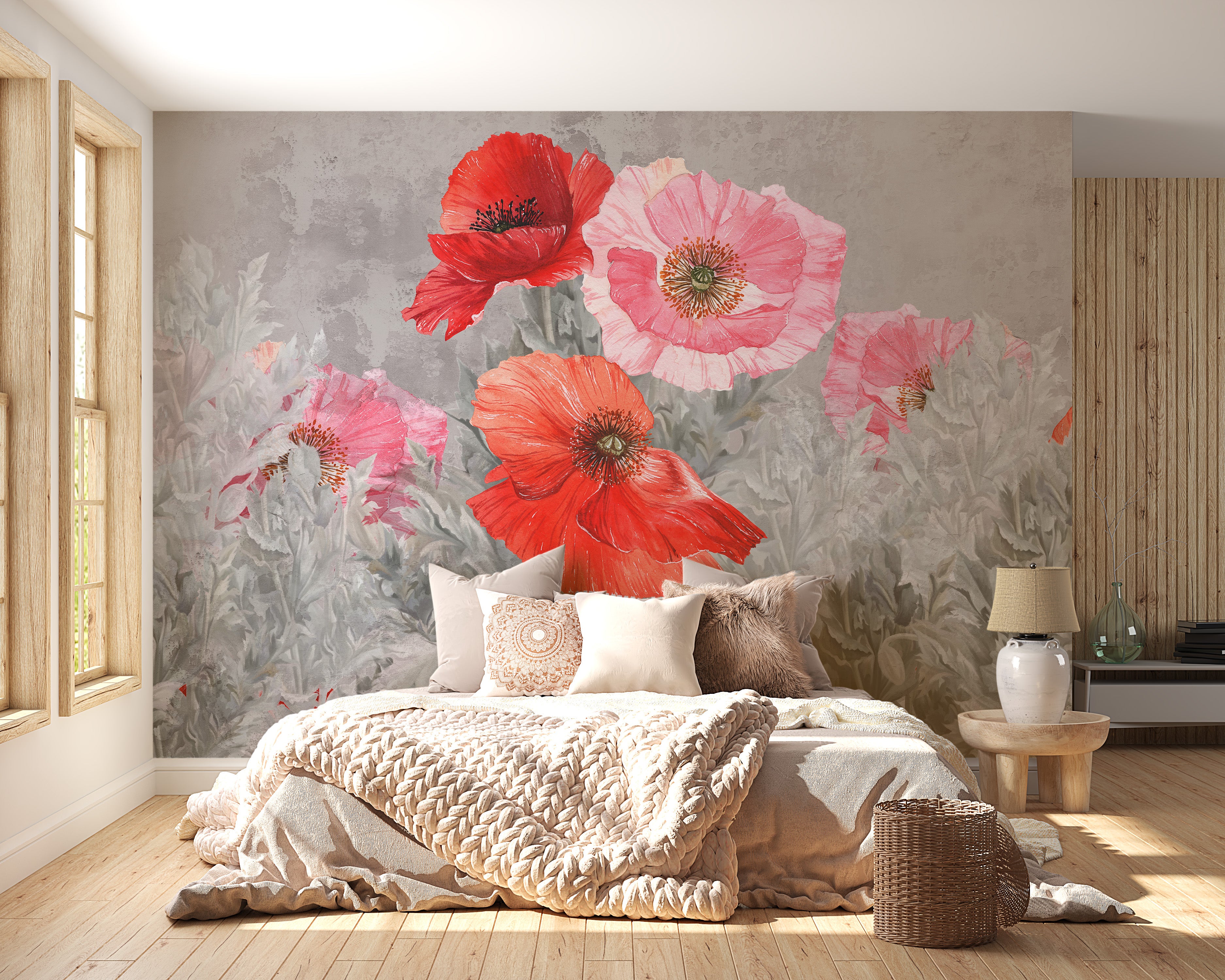 Bloom Symphony Watercolor Wall Mural for Rooms