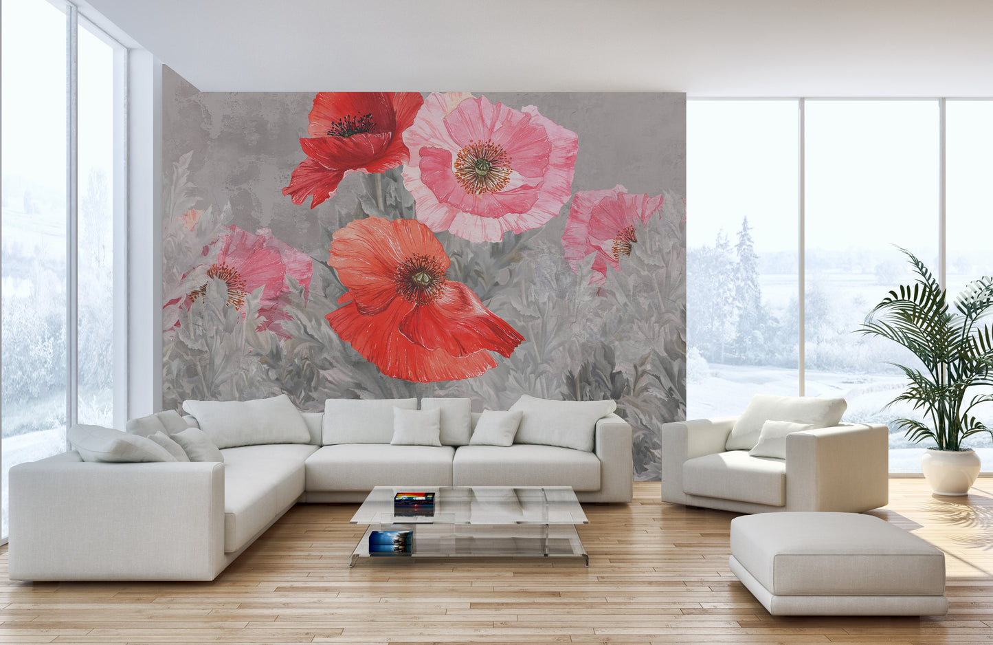 Watercolor Bloom Symphony Wallpaper Mural Design