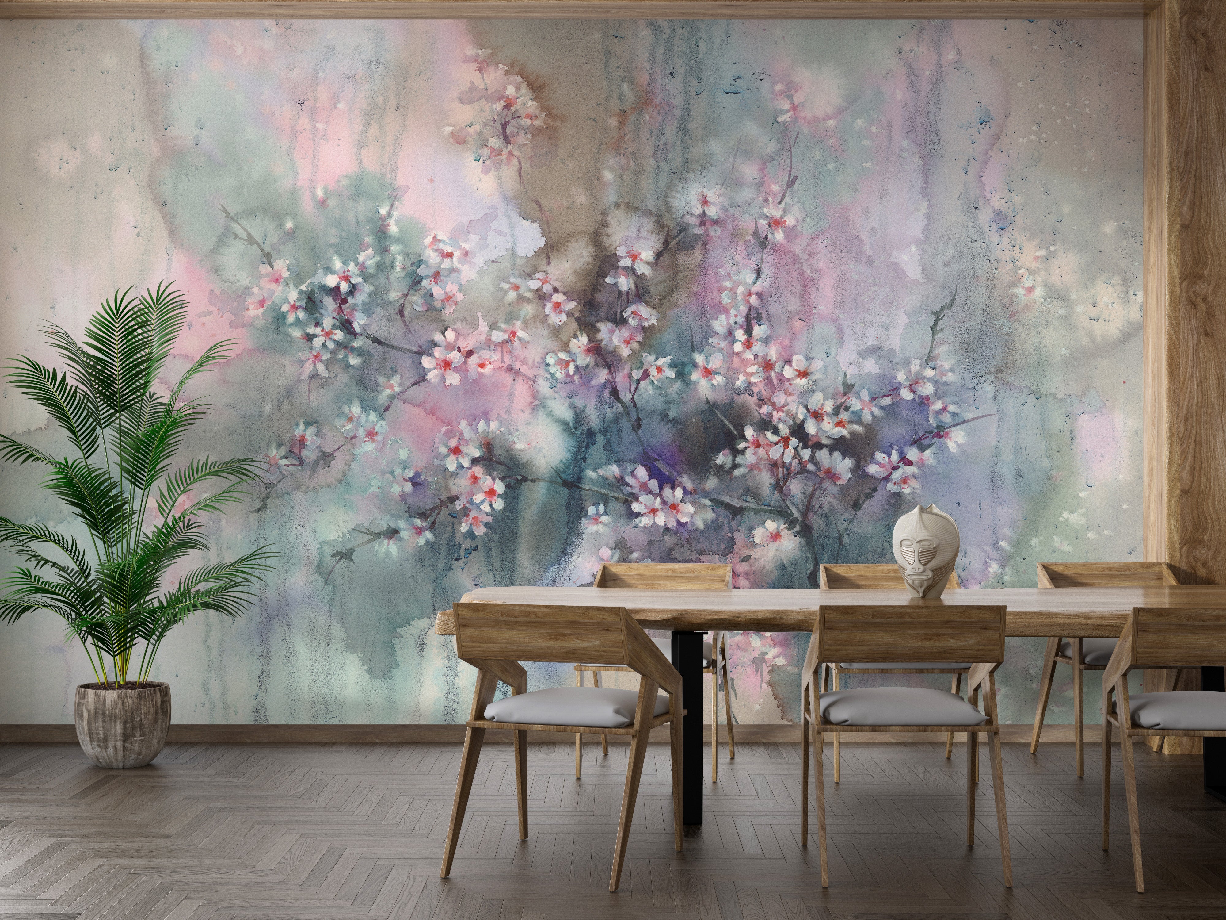 Sakura Watercolor Floral Delight Wall Mural