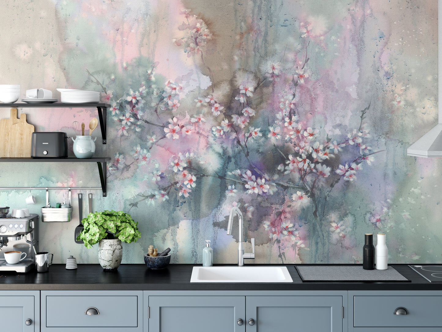 Watercolor Sakura Floral Delight Murals