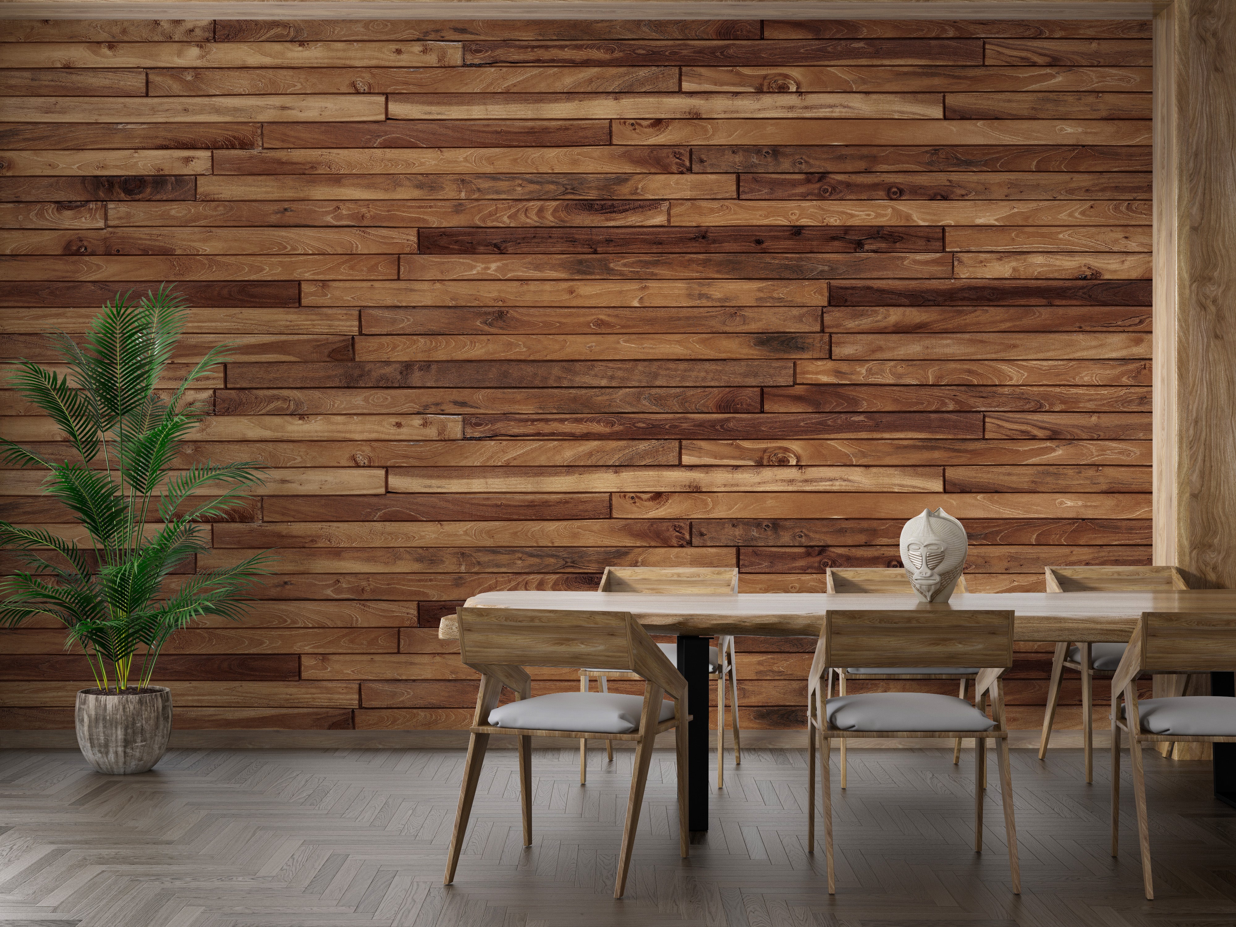 Timber Texture Striped Wallpaper Mural