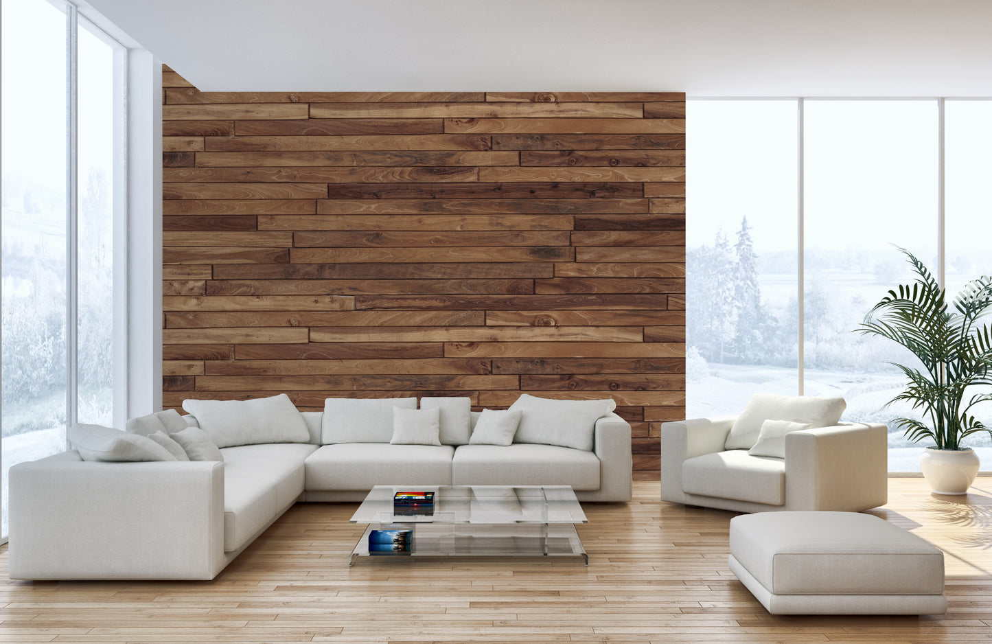 Natural Timber Stripes Wallpaper Mural