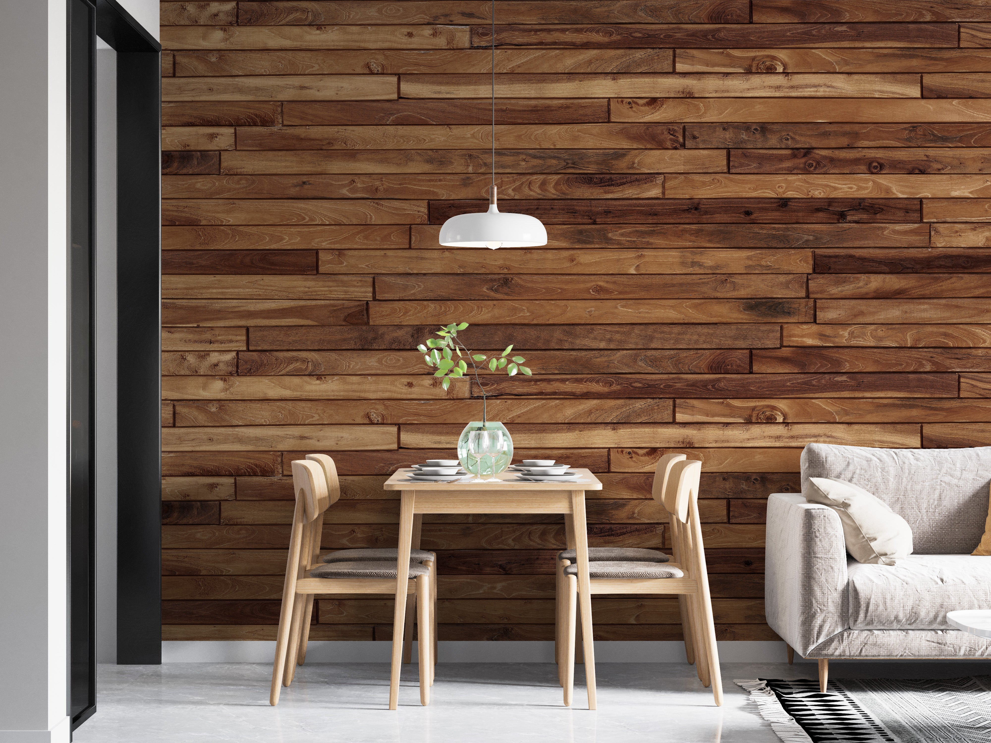 Pine Timber Stripe Wallpaper Mural for Walls