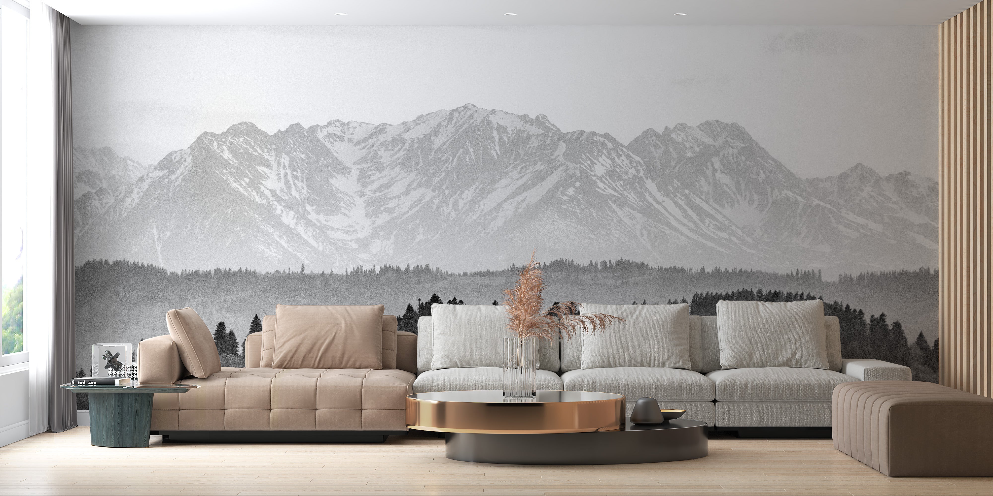 Self Adhesive Snowy Mountains Wallpaper Mural
