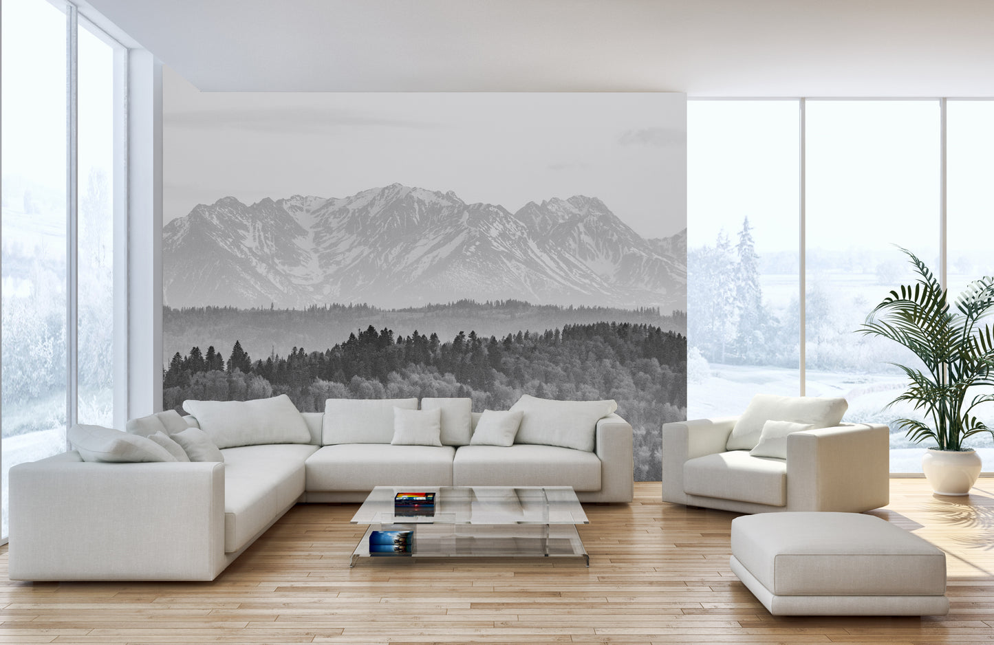 Self Adhesive Winter Peaks Wall Mural
