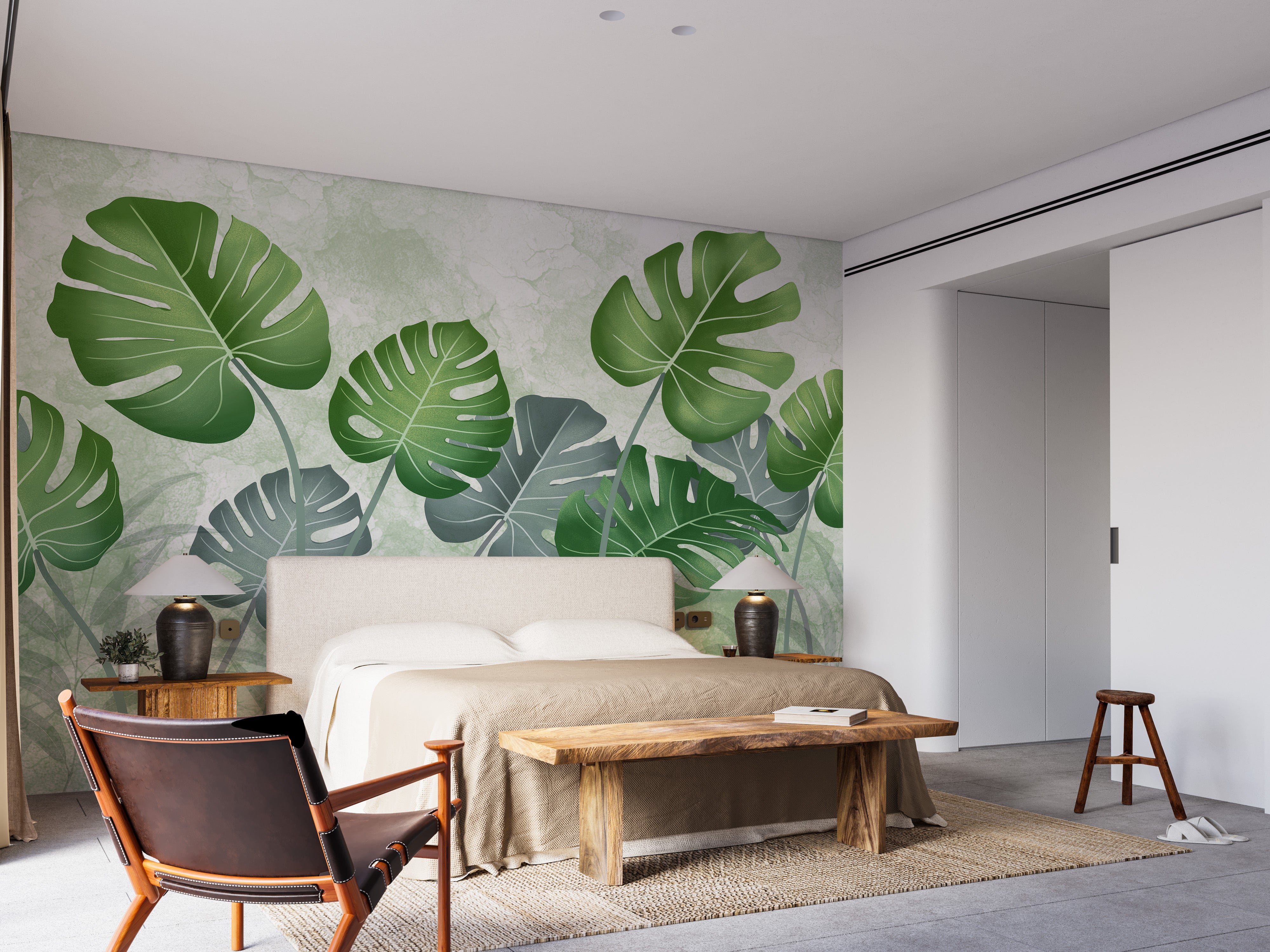 Exotic Leaves Canopy Wallpaper Mural