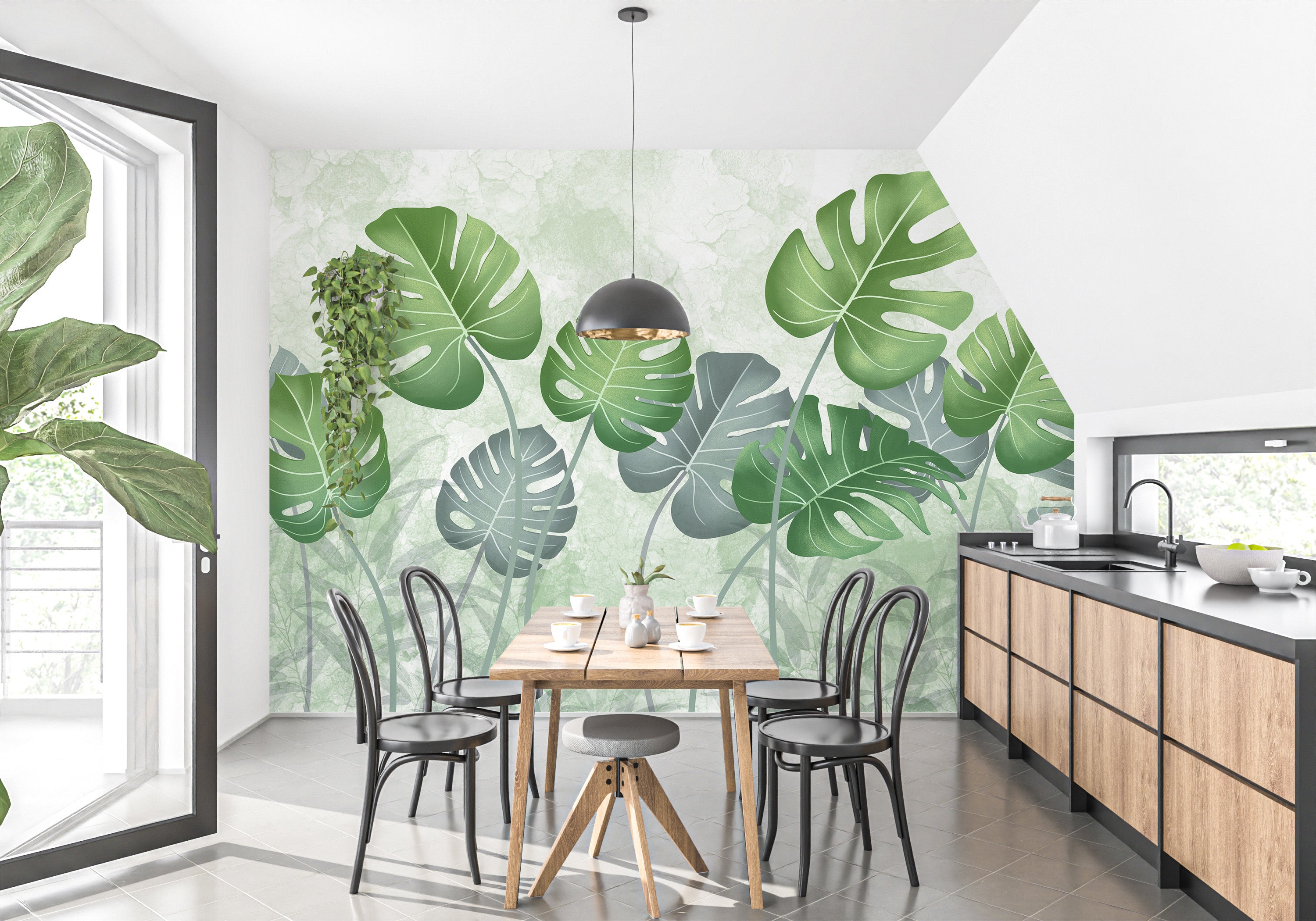 Tropical Canopy Leaves Wallpaper Mural