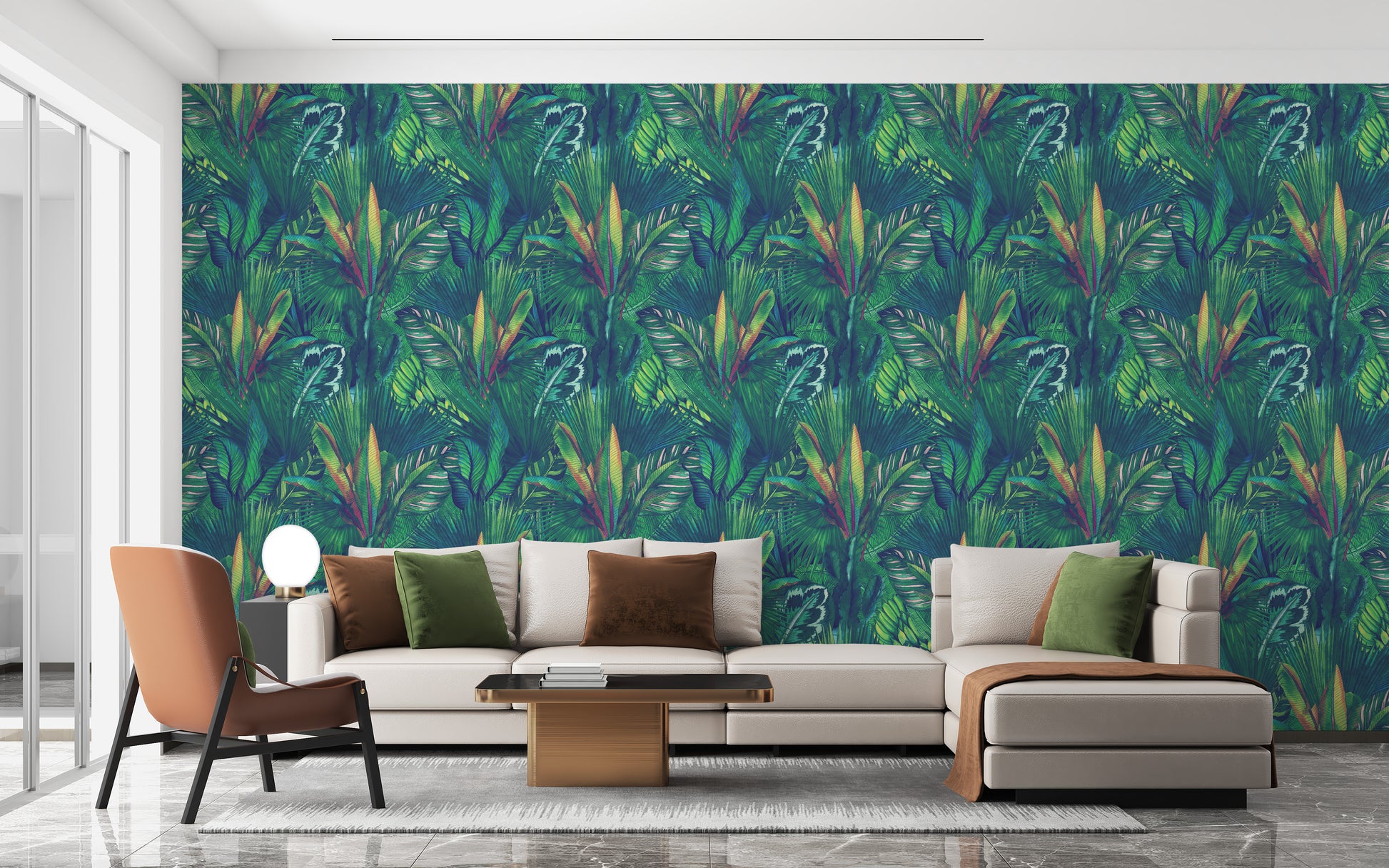 Tropical Leaves Removable Wall Mural