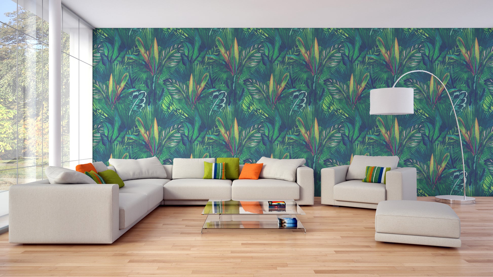 Removable Tropical Leaf Wallpaper Mural