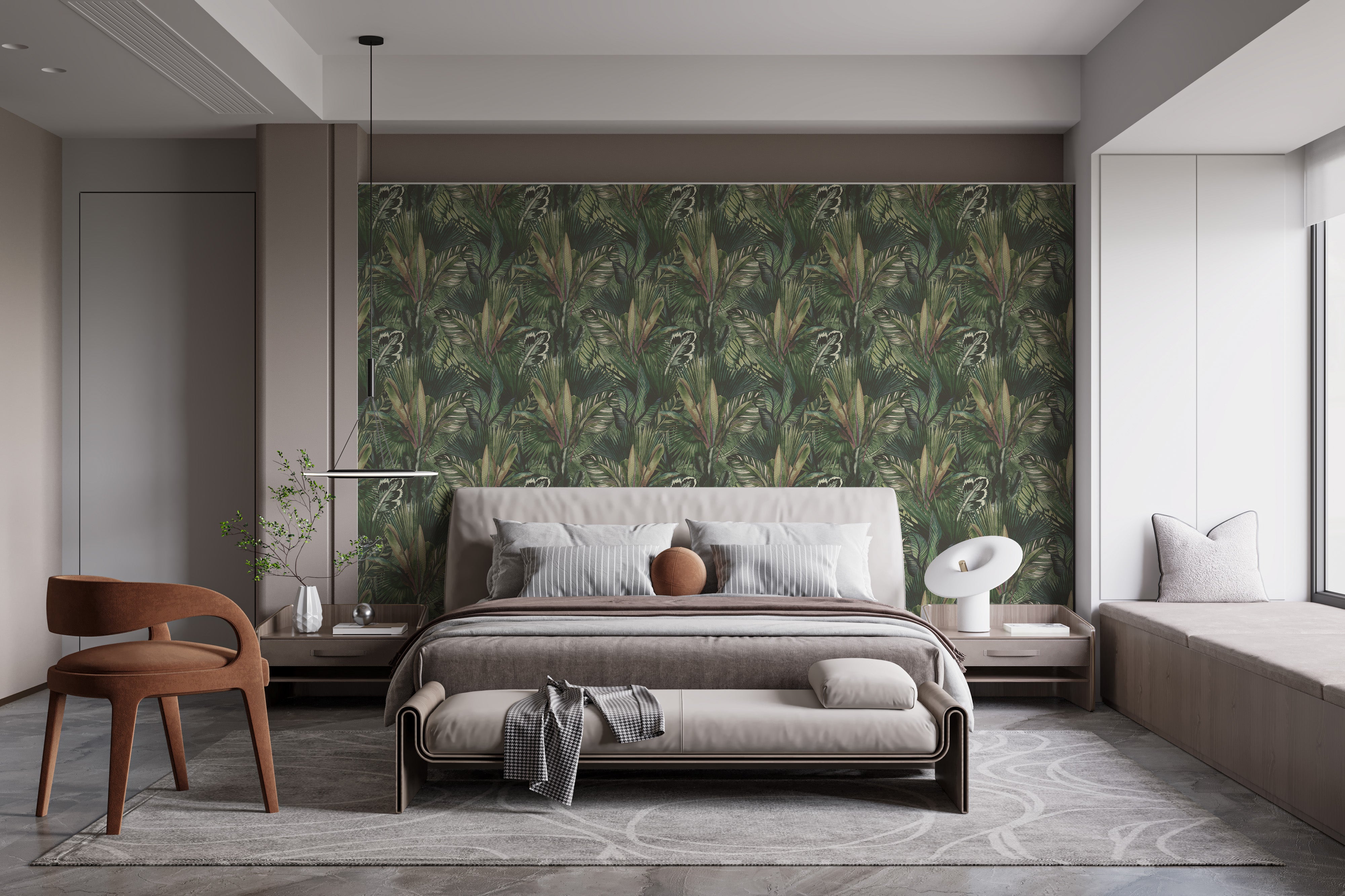 Watercolor Greenery Infusion Wallpaper Mural decor
