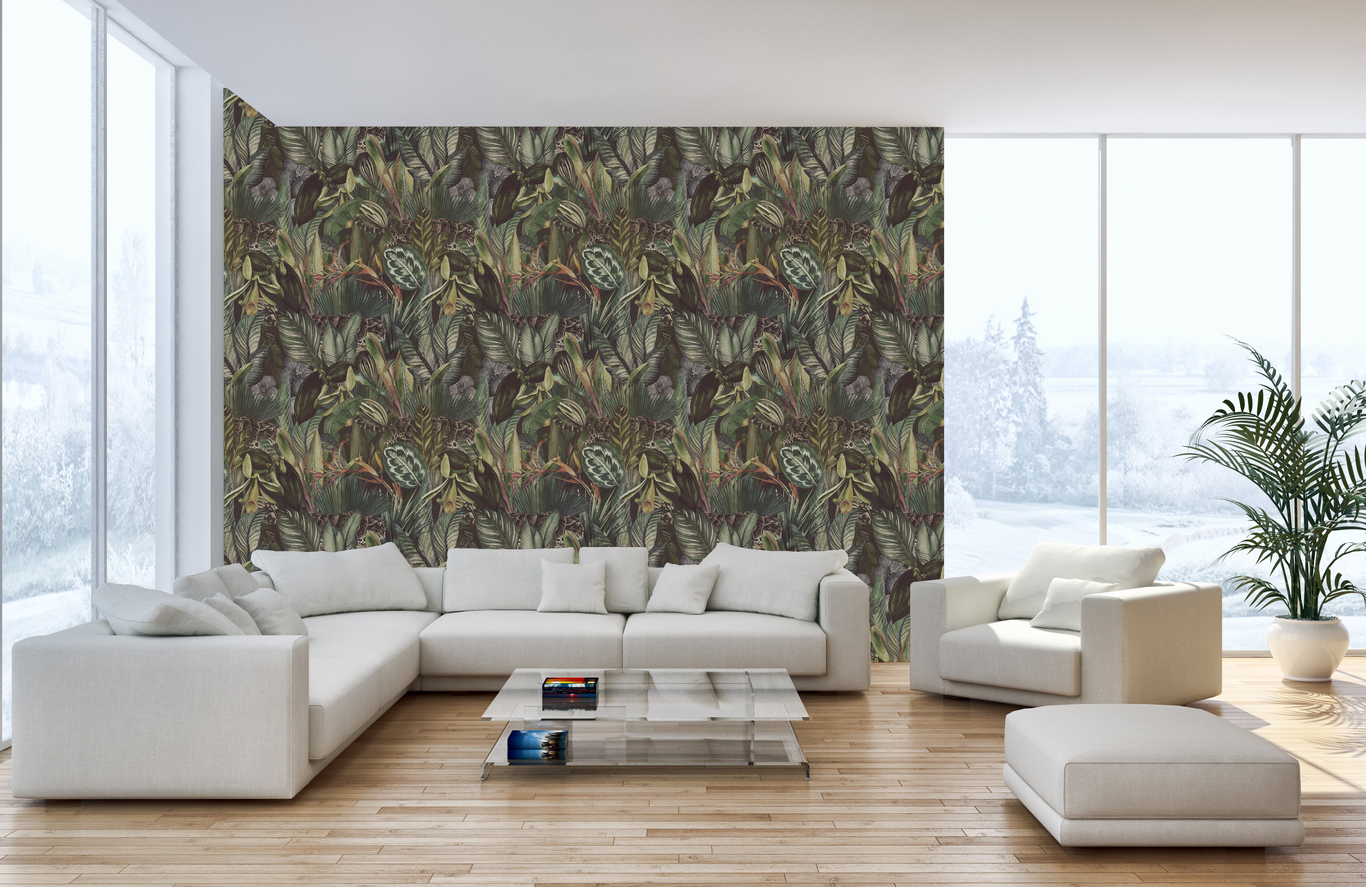 Tropical Leaf Tapestry Wallpaper Mural for stylish decor