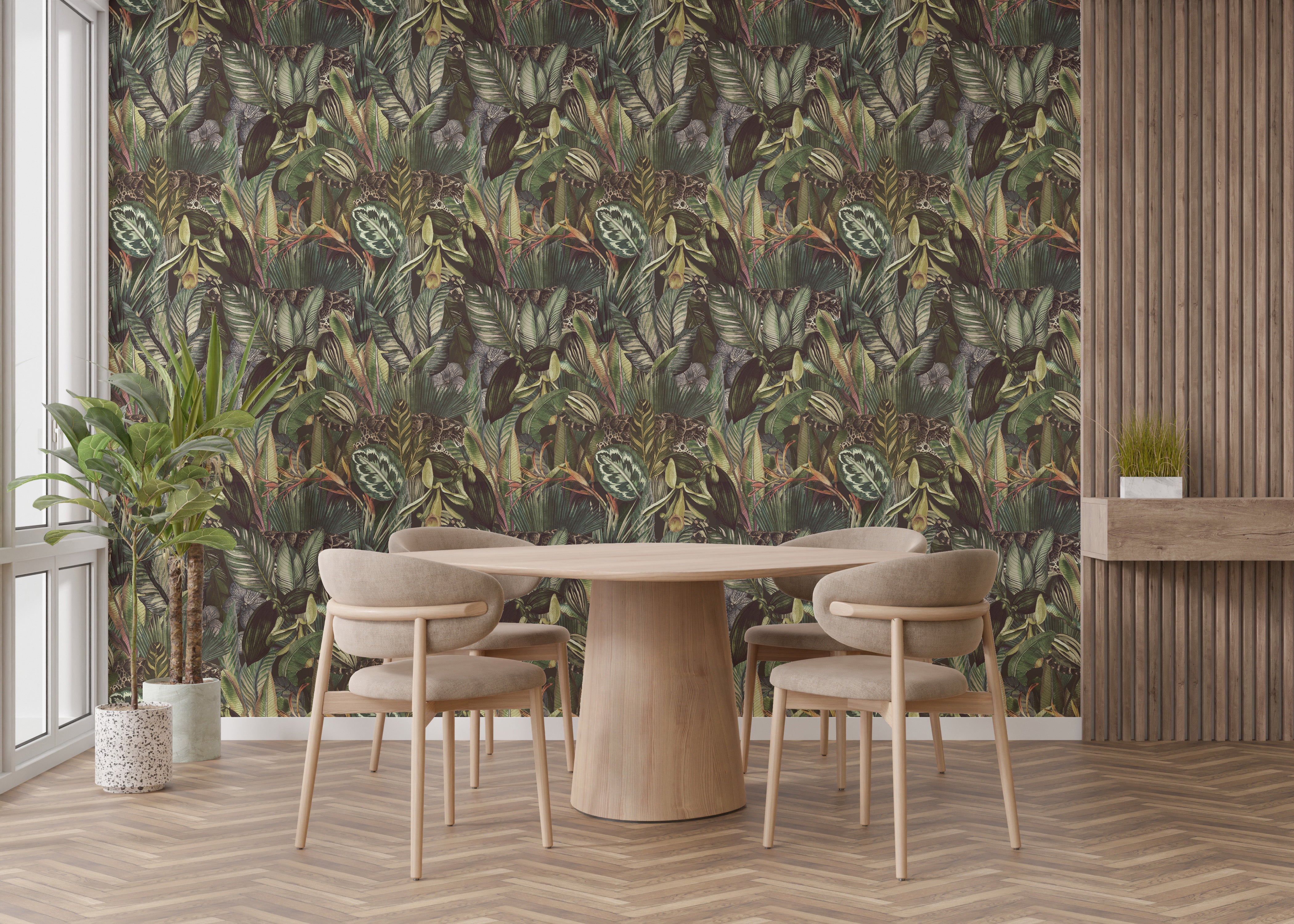 Artistic Tropical Leaf Tapestry Mural for modern walls