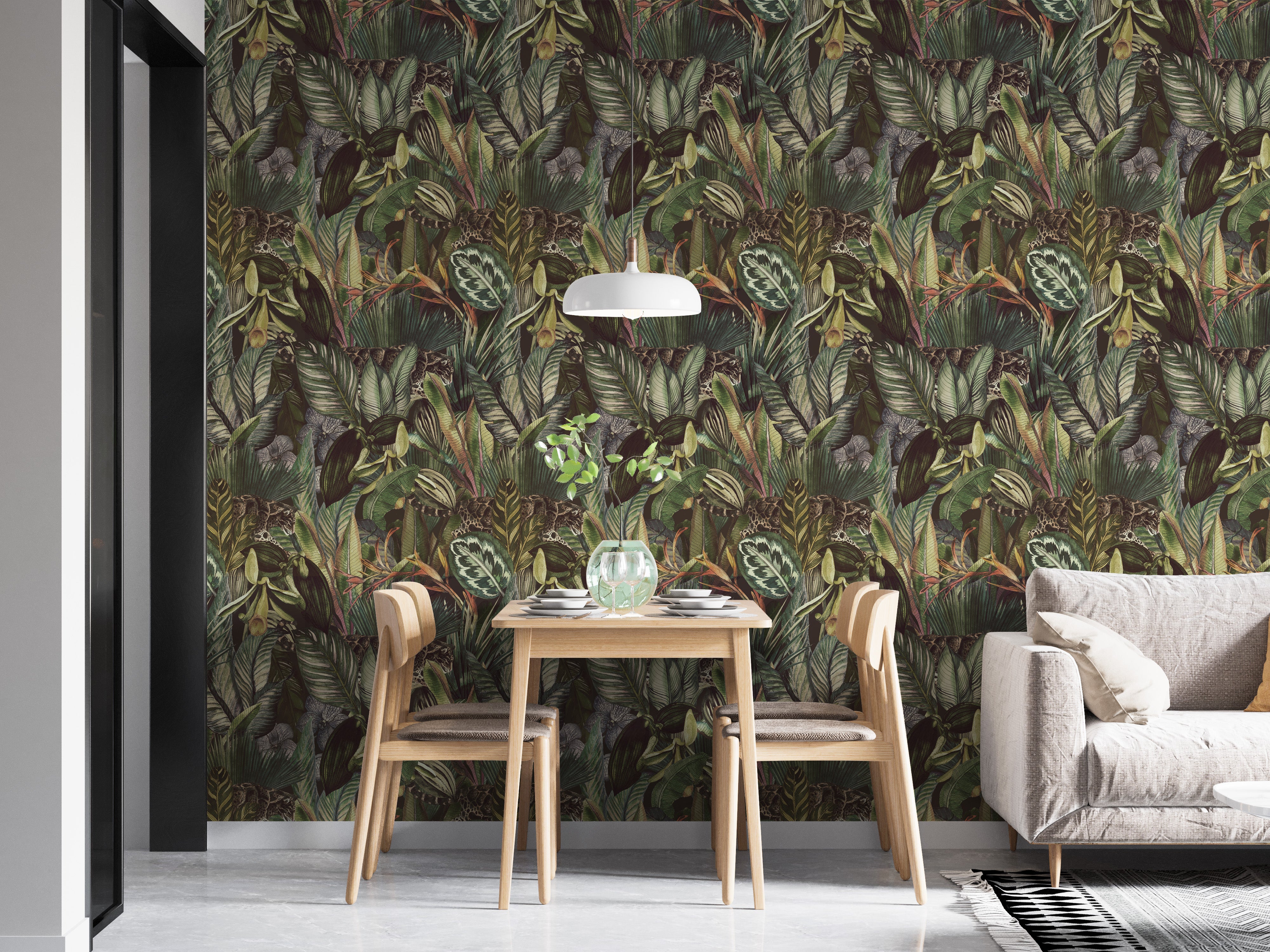 Tropical Leaf Tapestry Wallpaper Mural for bold spaces