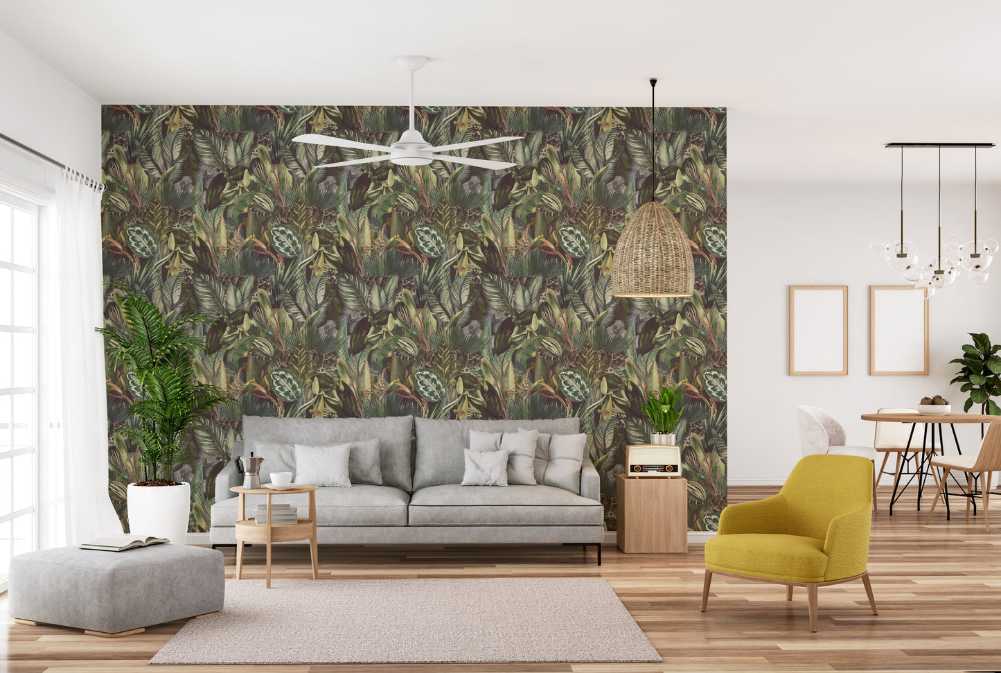 Tropical Leaf Tapestry Wallpaper Mural for vibrant walls
