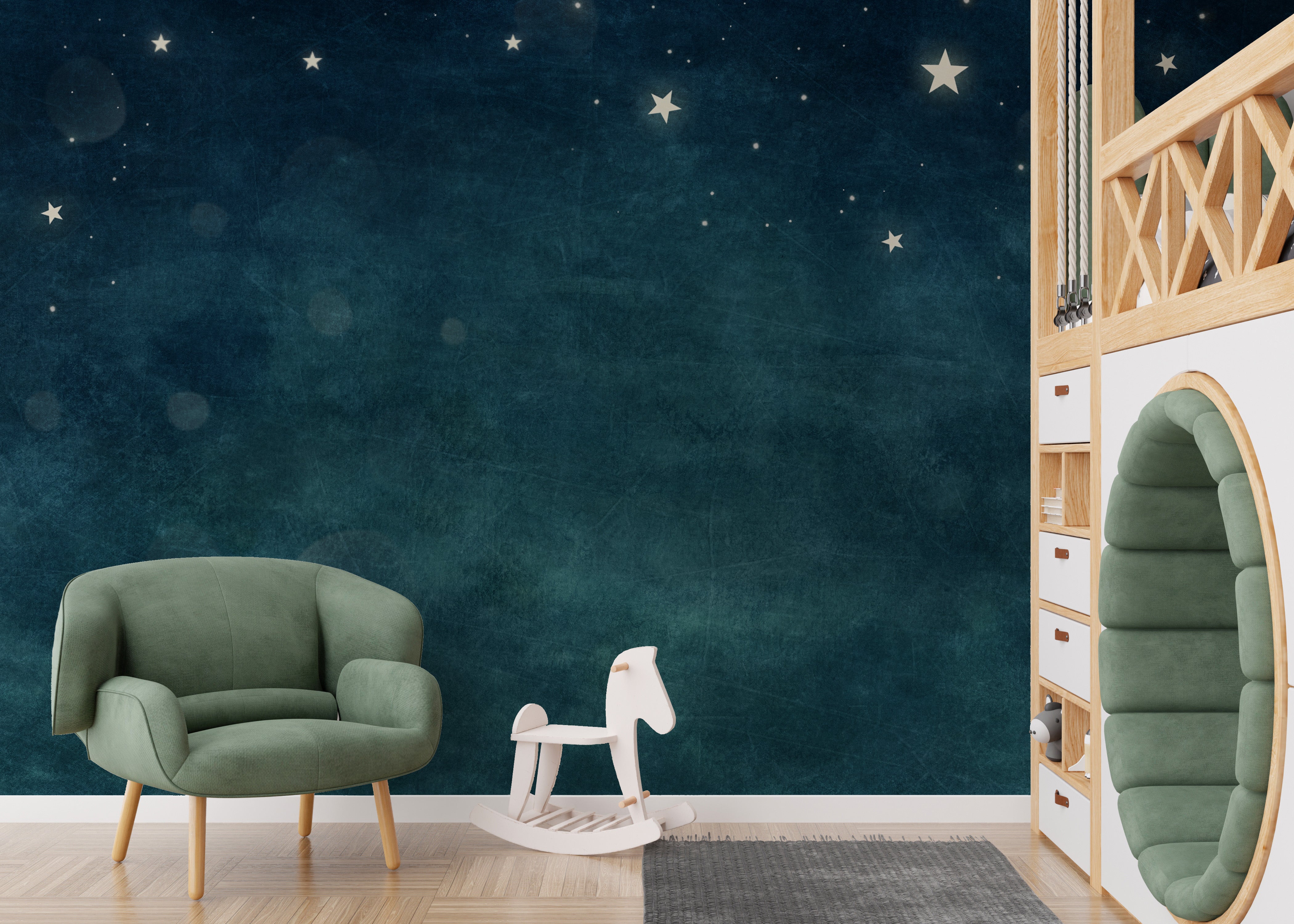 Blue Nebula Bliss Removable Mural for a cosmic look