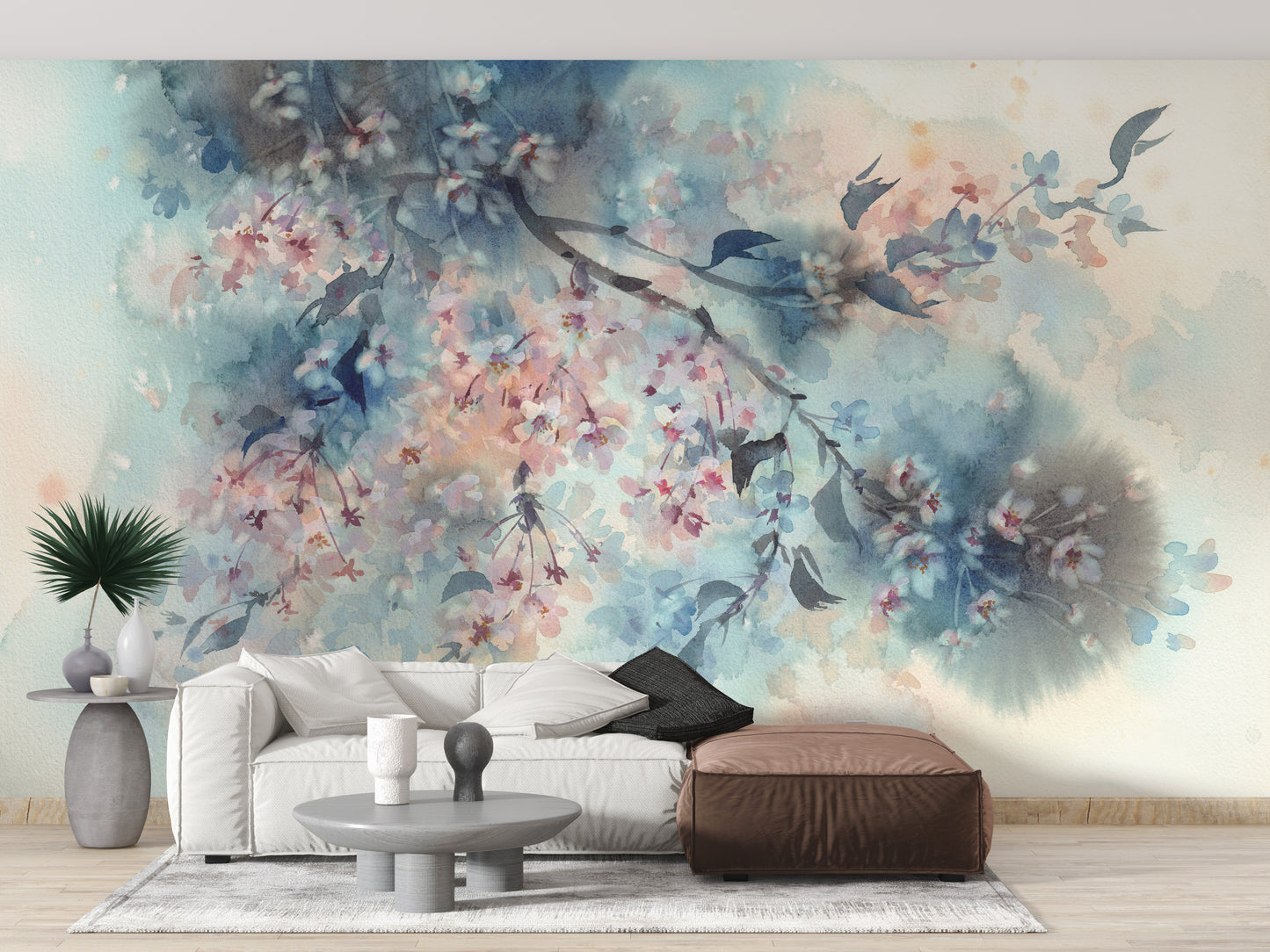 Self Adhesive Elegant Peach Petal Mural for chic spaces