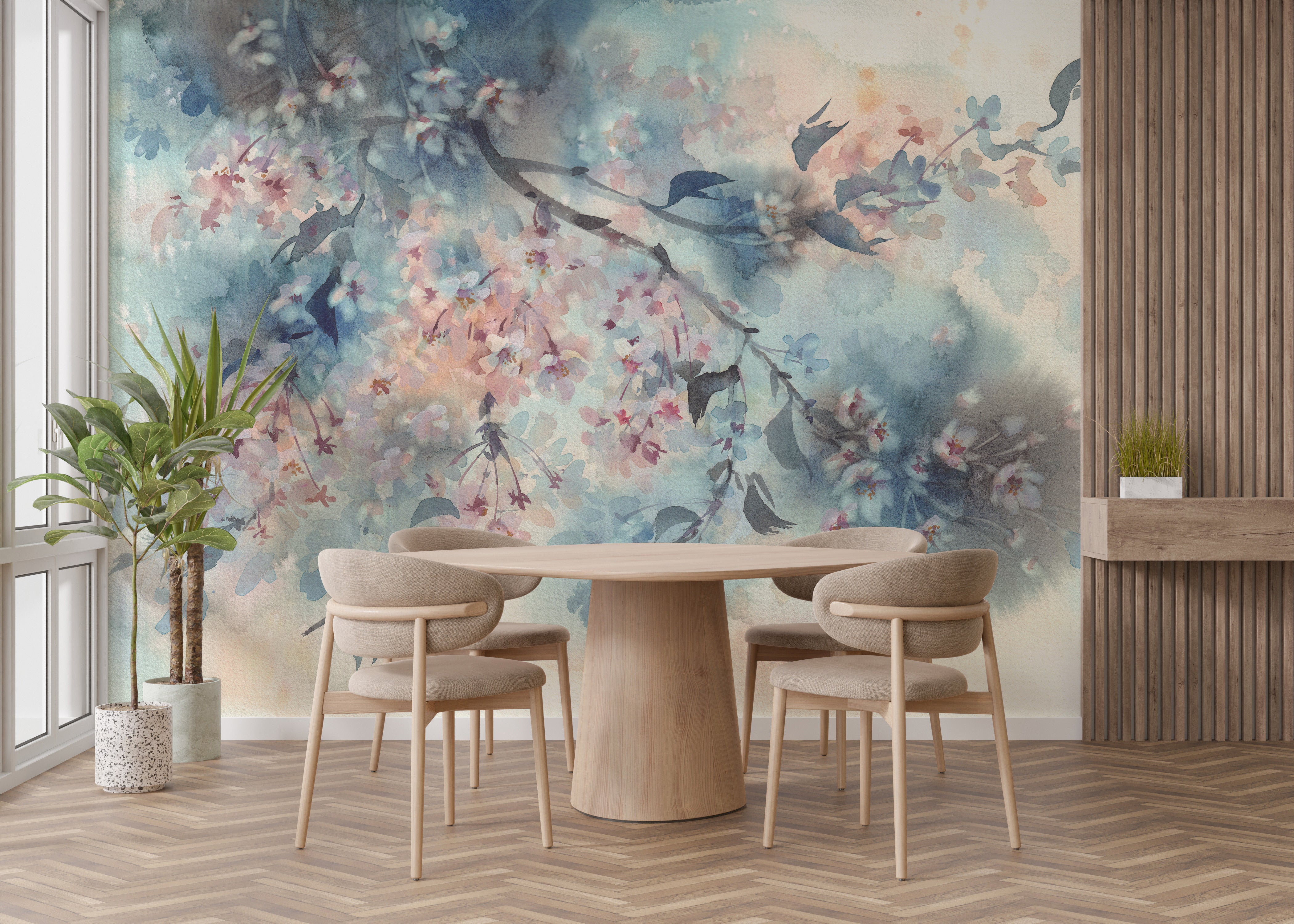 Self Adhesive Elegant Peach Petal Wall Mural for vibrant spaces