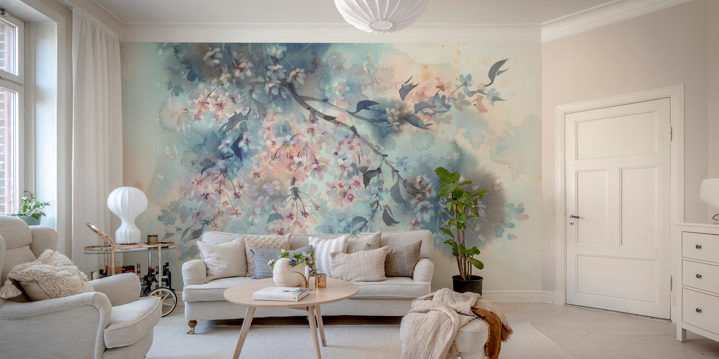 Self Adhesive Elegant Peach Petal Mural for modern spaces