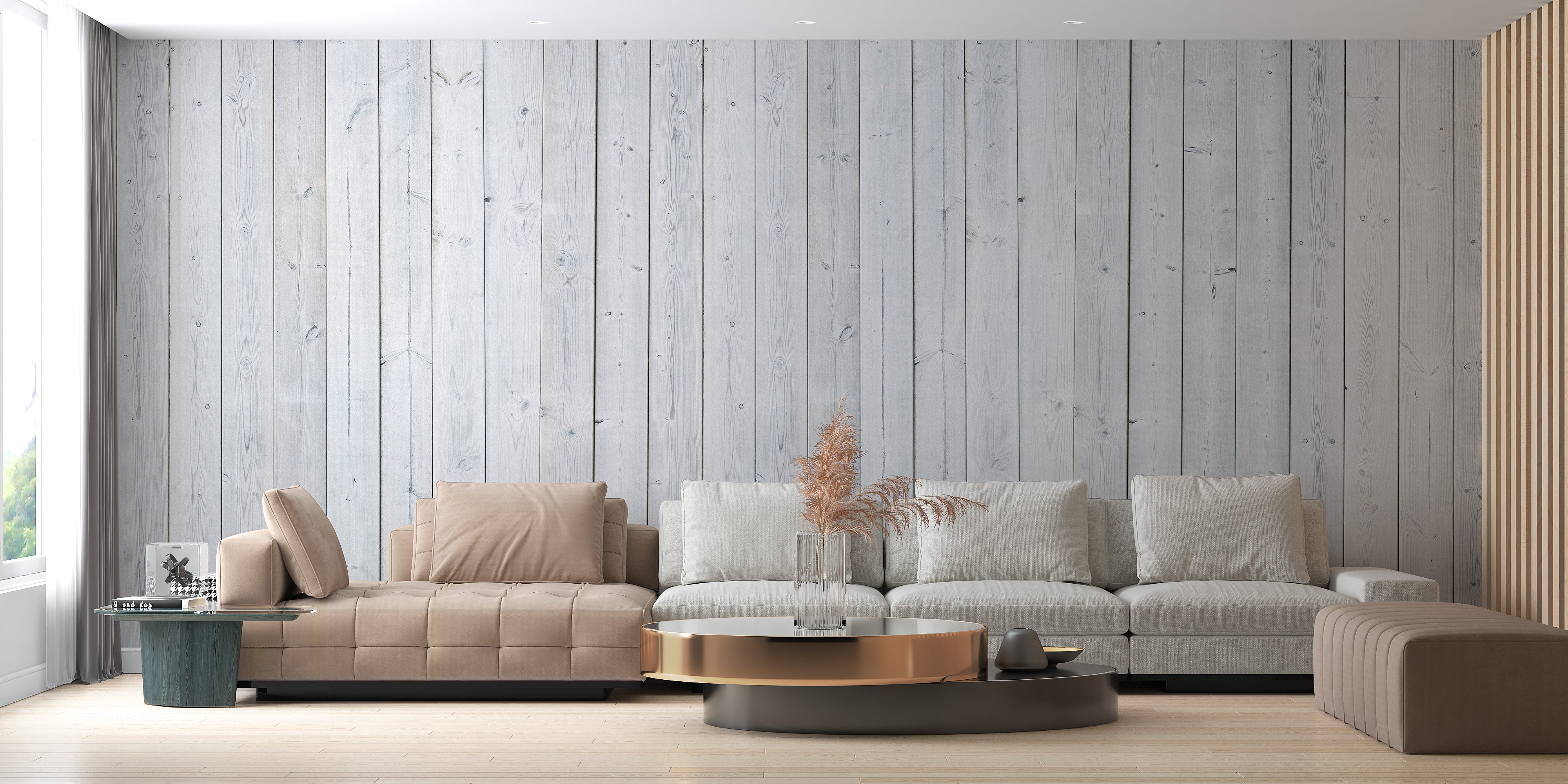 Authentic Wood Plank Wall Mural for warm atmosphere