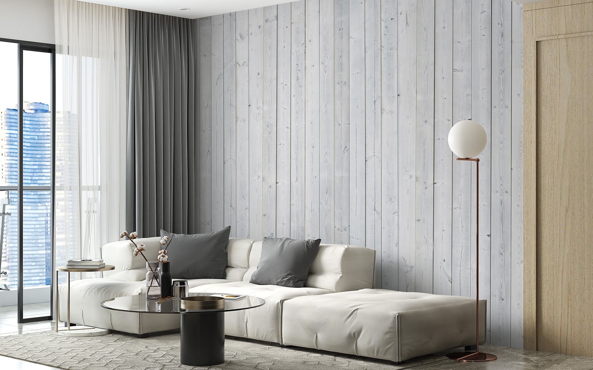 Authentic Wood Plank Wall Mural for nature-inspired design