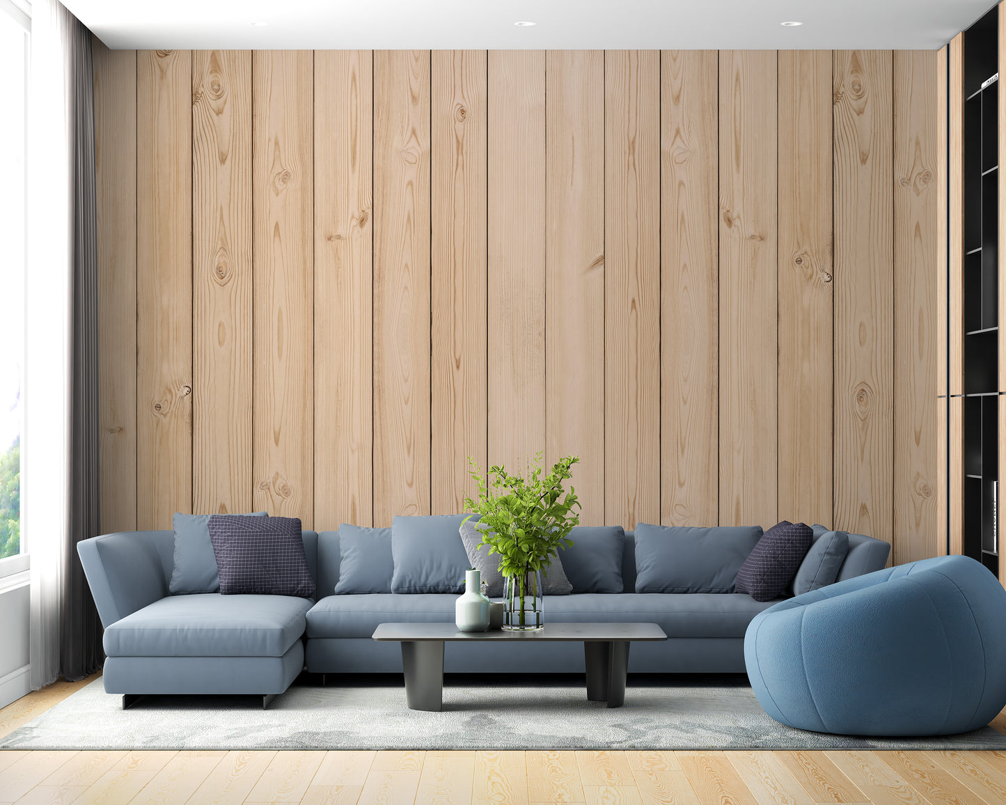 Vertical Striped Wood Elegance Wall Mural for unique style