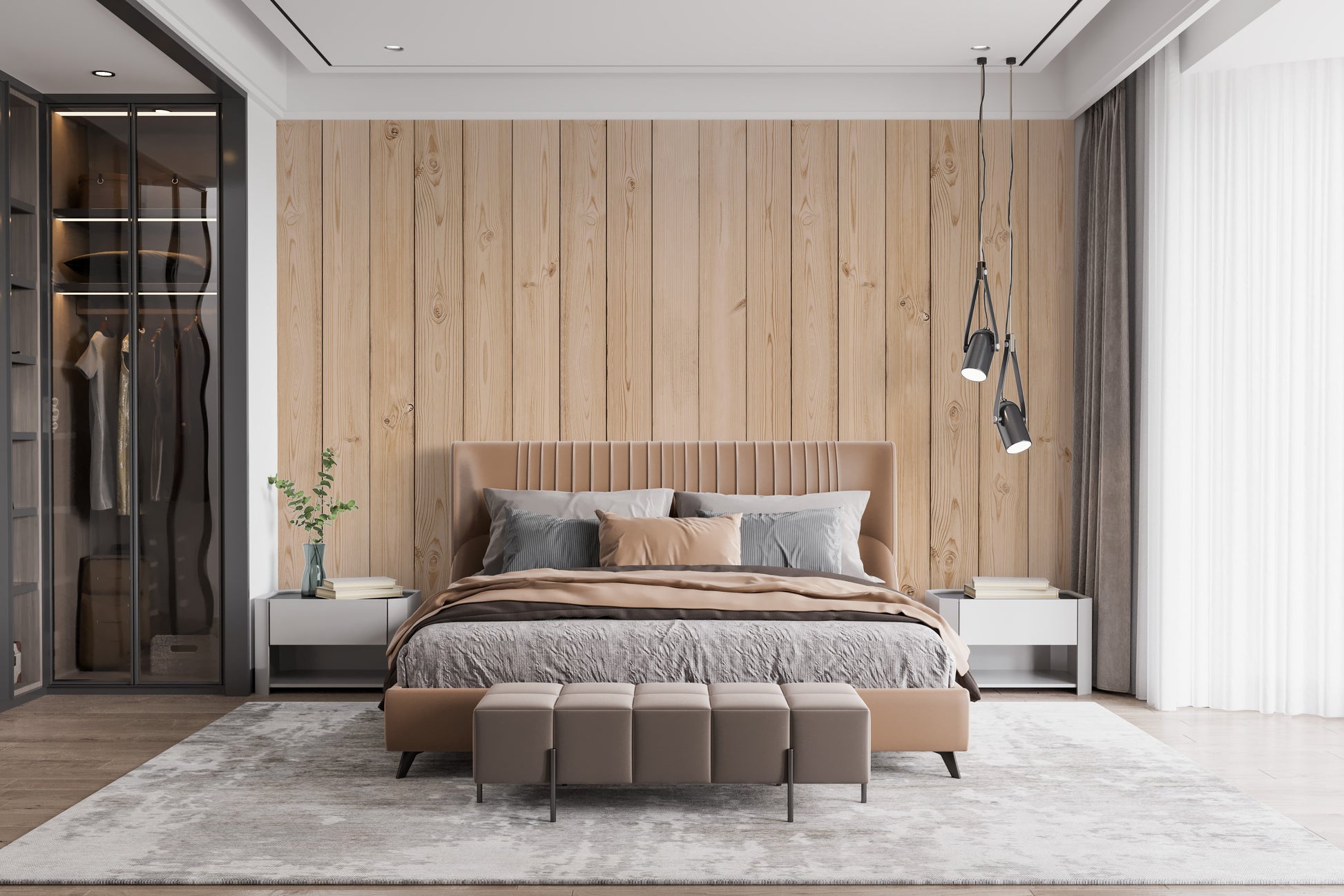 Vertical Striped Wood Elegance Wall Mural for rooms