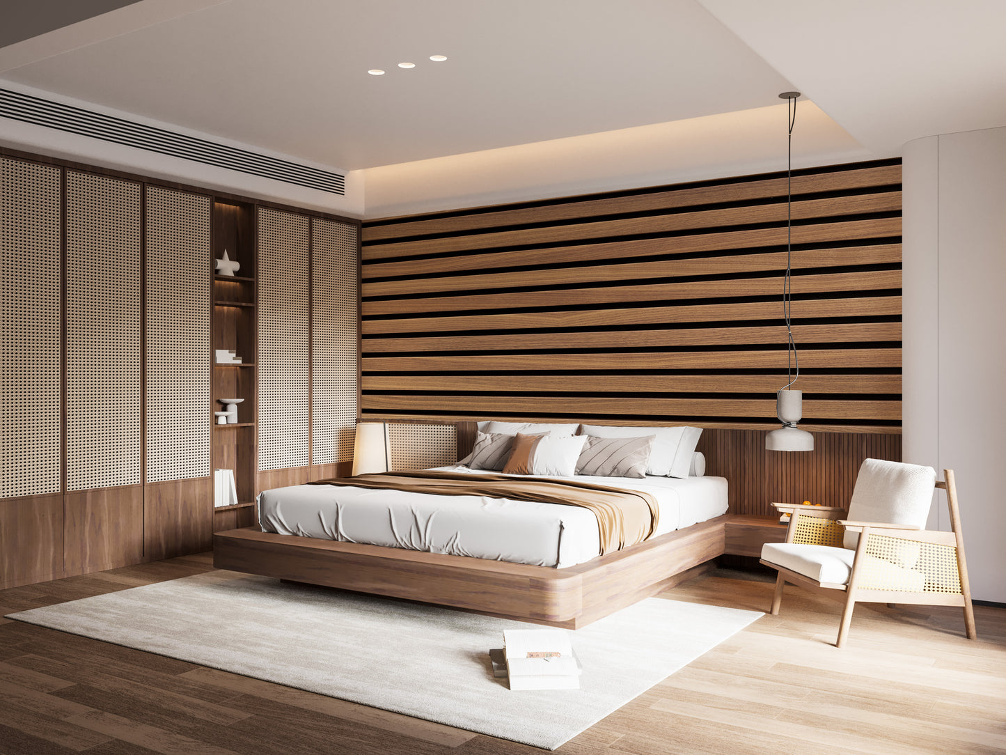 Horizontal Striped Wood Surfaces Wall Mural for natural charm