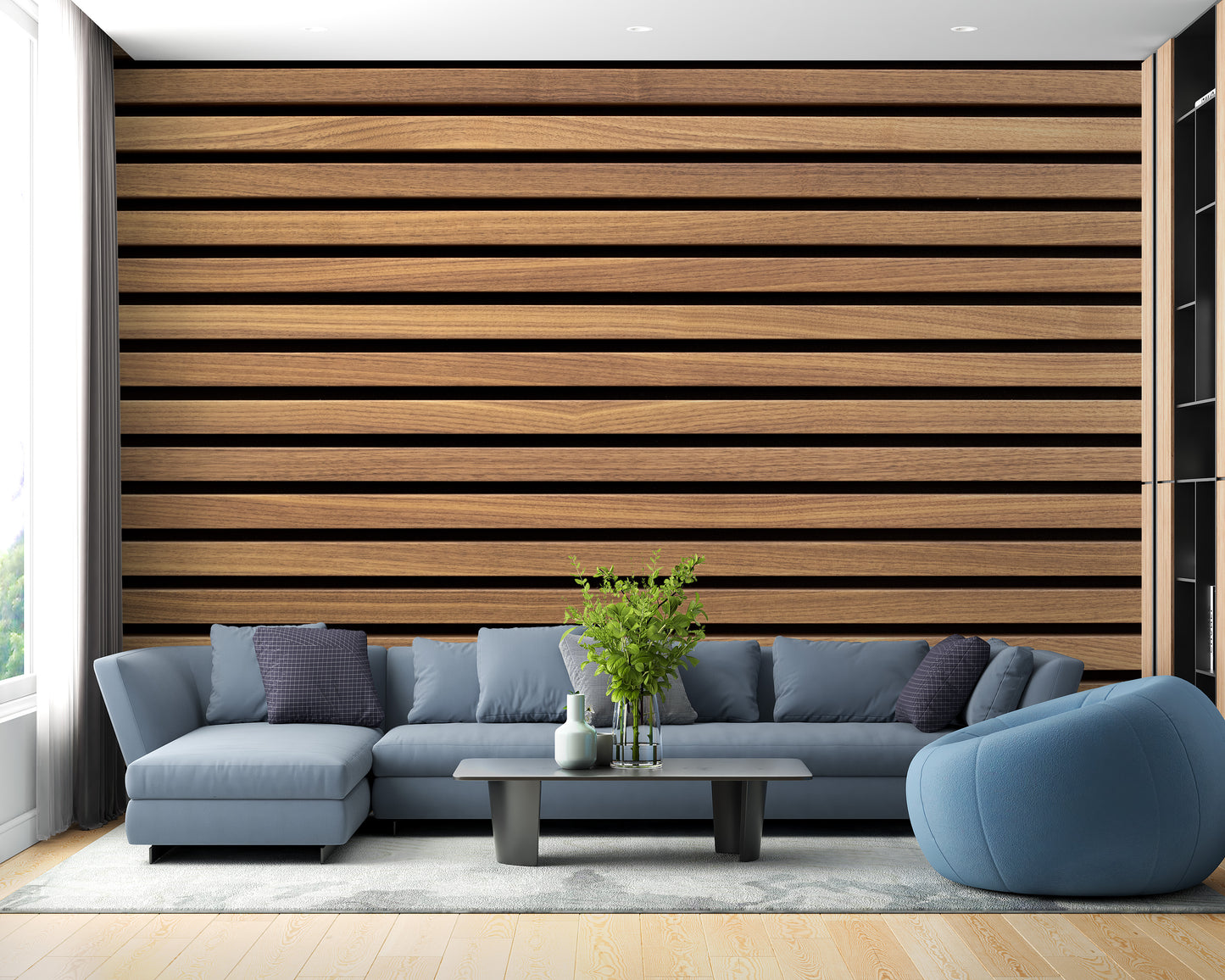 Horizontal Striped Wood Surfaces Wallpaper for rooms