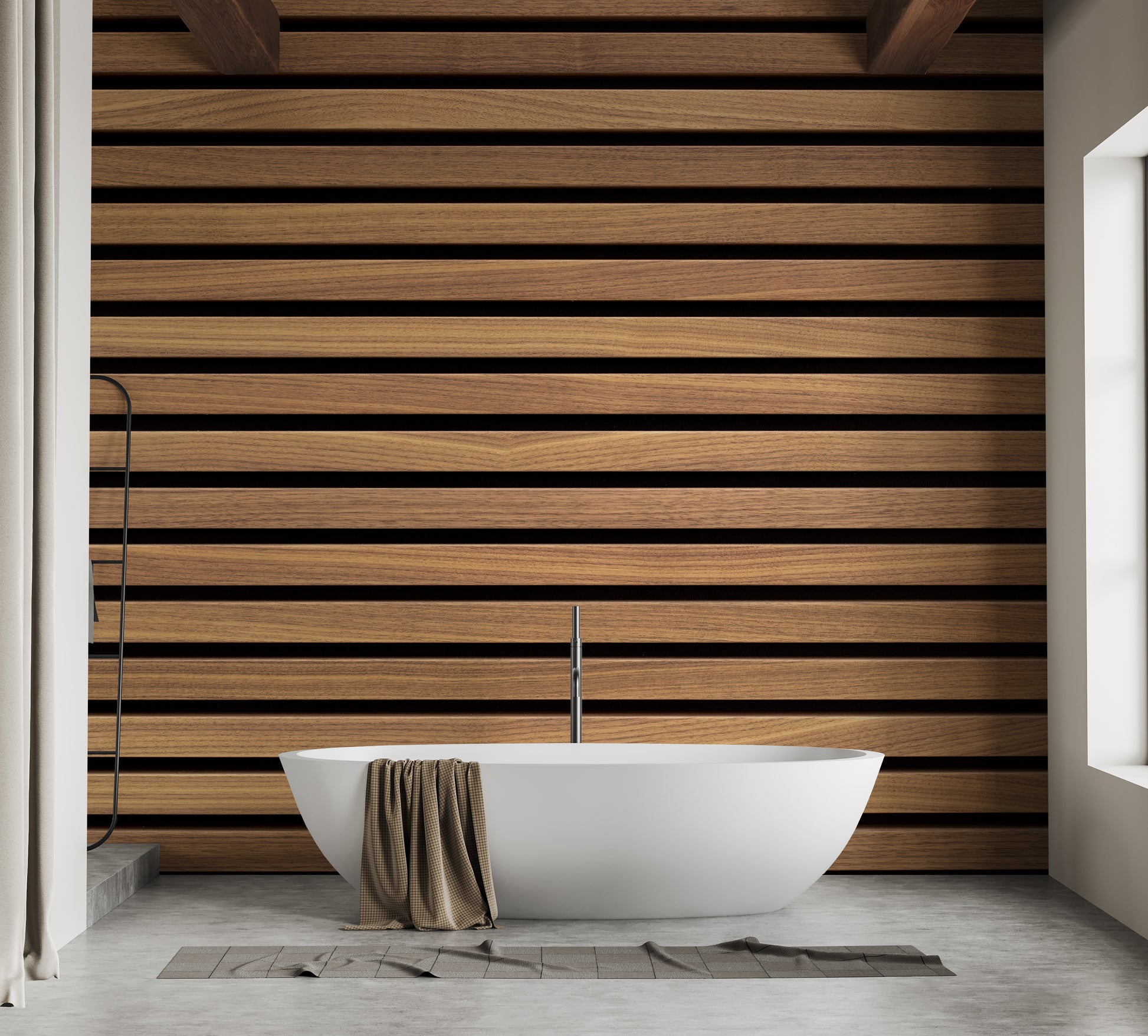 Horizontal Striped Wood Surfaces Wallpaper for contemporary style