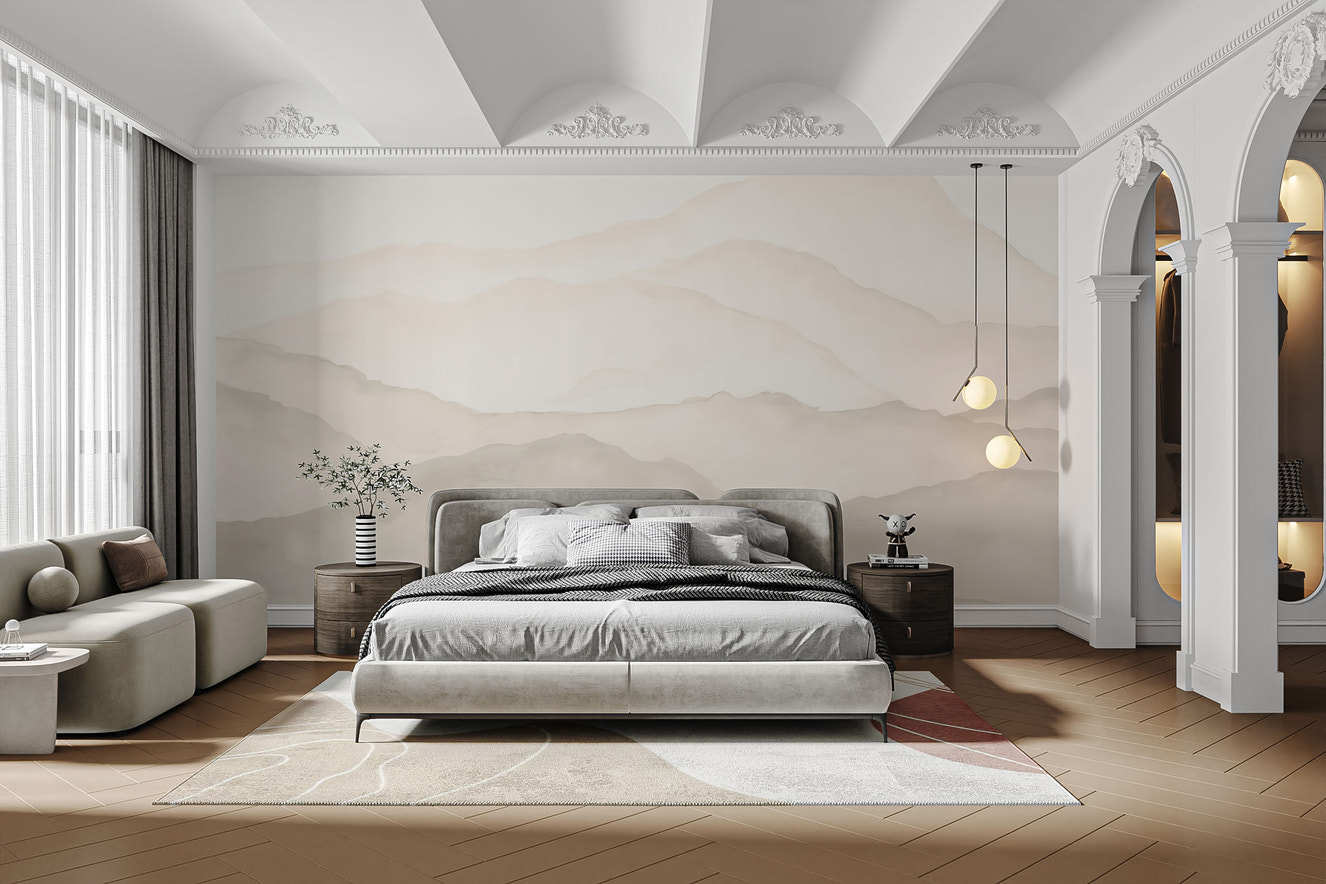 Soft Toned Peaks Wallpaper Mural