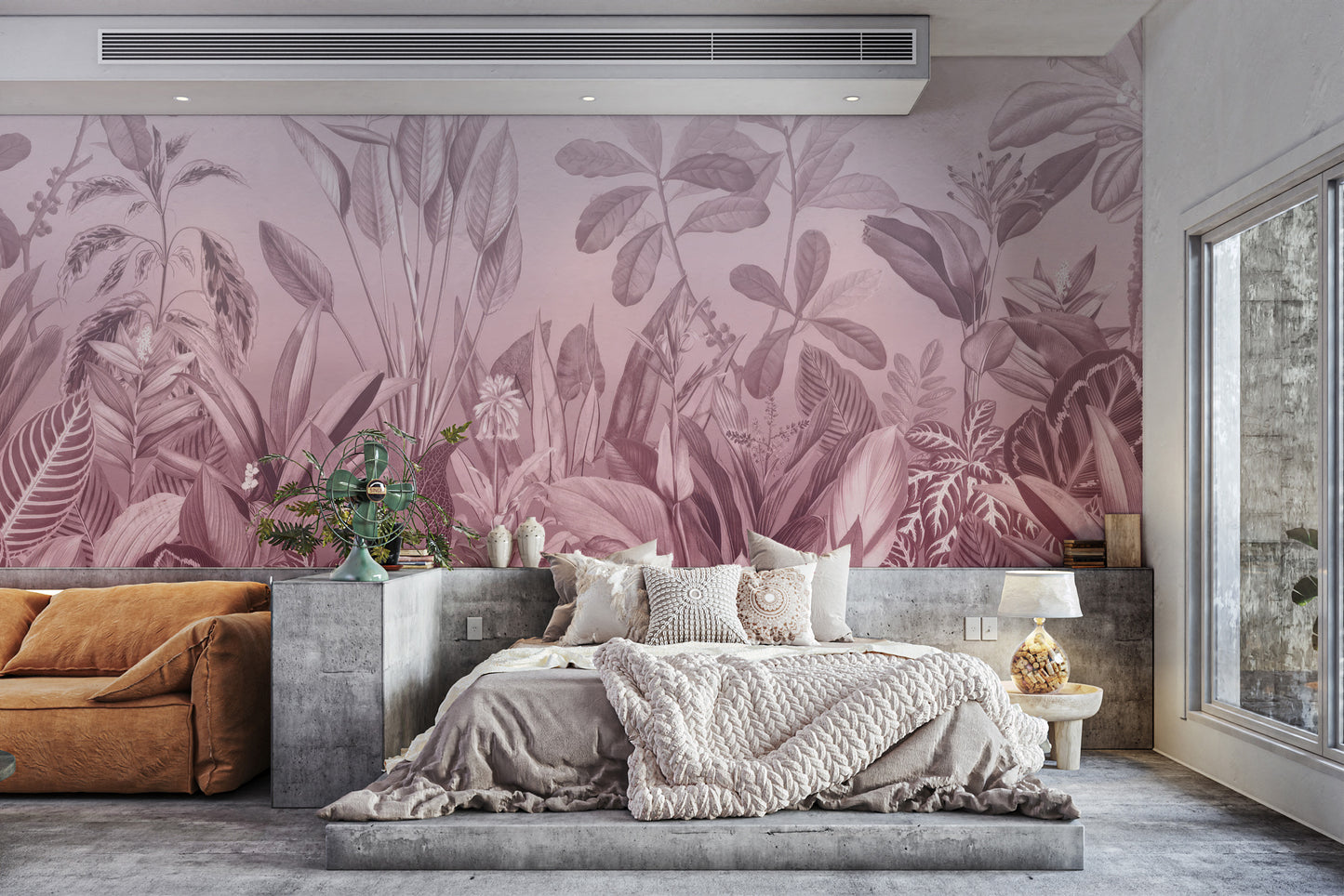 Pink Botanical Wall Mural