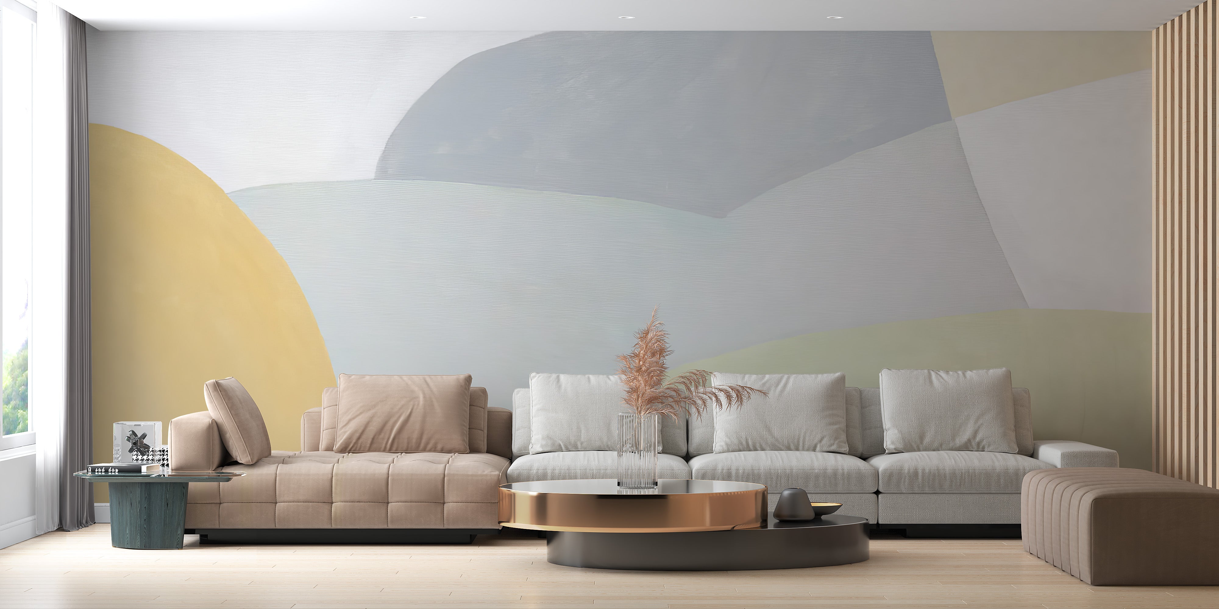 Gentle flowing shapes wallpaper mural for peace
