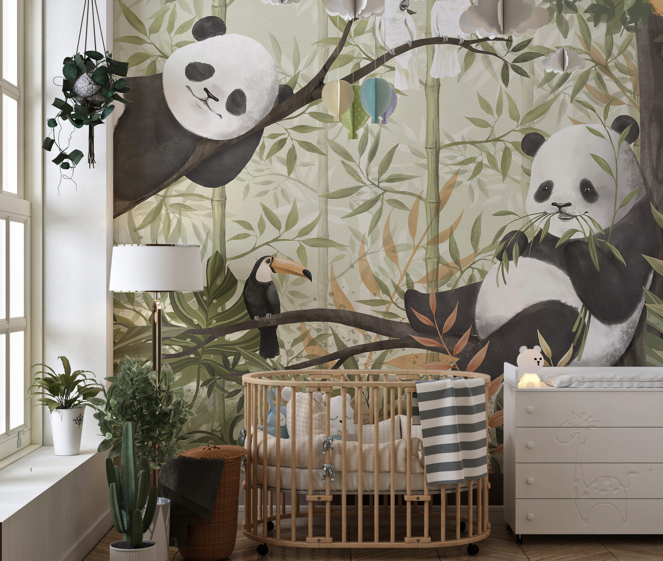 Peaceful Panda Paradise Wallpaper Mural for a calm vibe