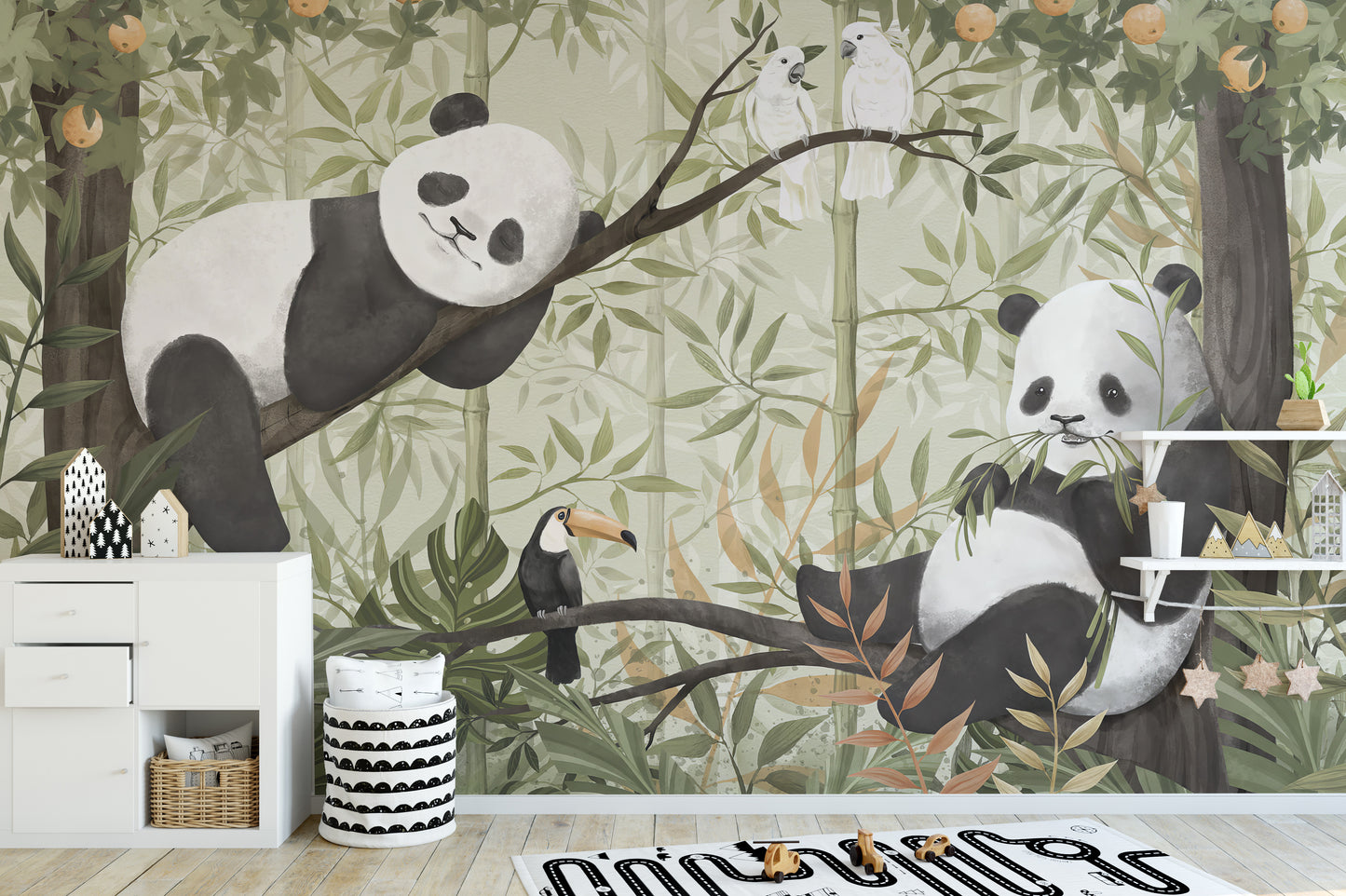 Peaceful Panda Paradise Wallpaper Mural for a serene atmosphere