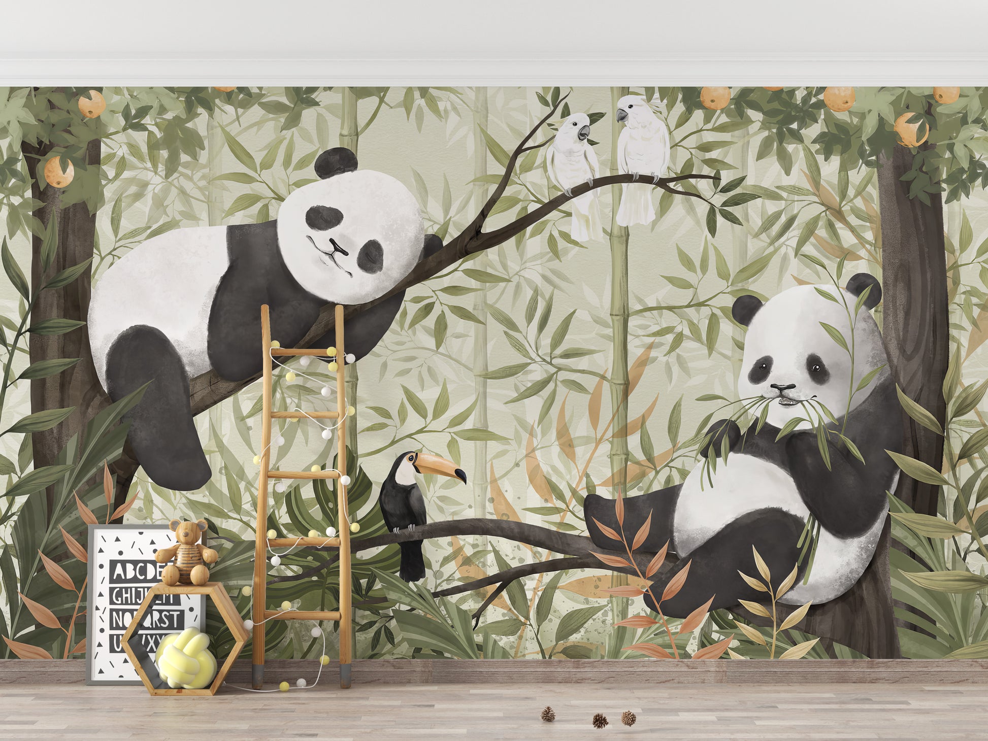 Peaceful Panda Paradise Wallpaper Mural with a peaceful design