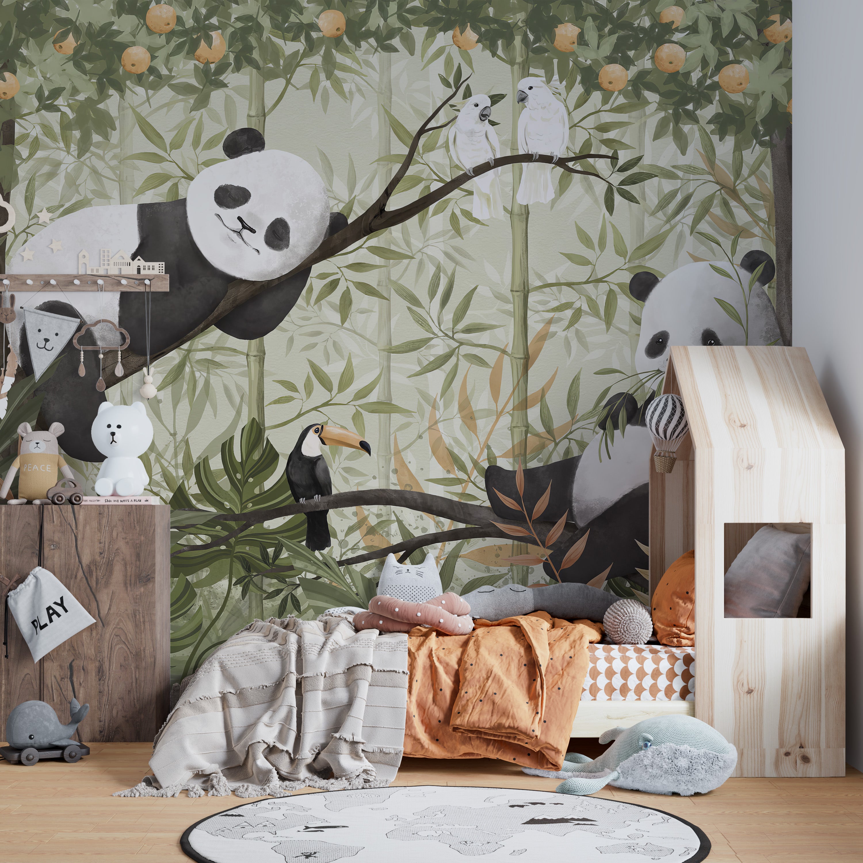 Peaceful Panda Paradise Wallpaper Mural for a cozy, calming space