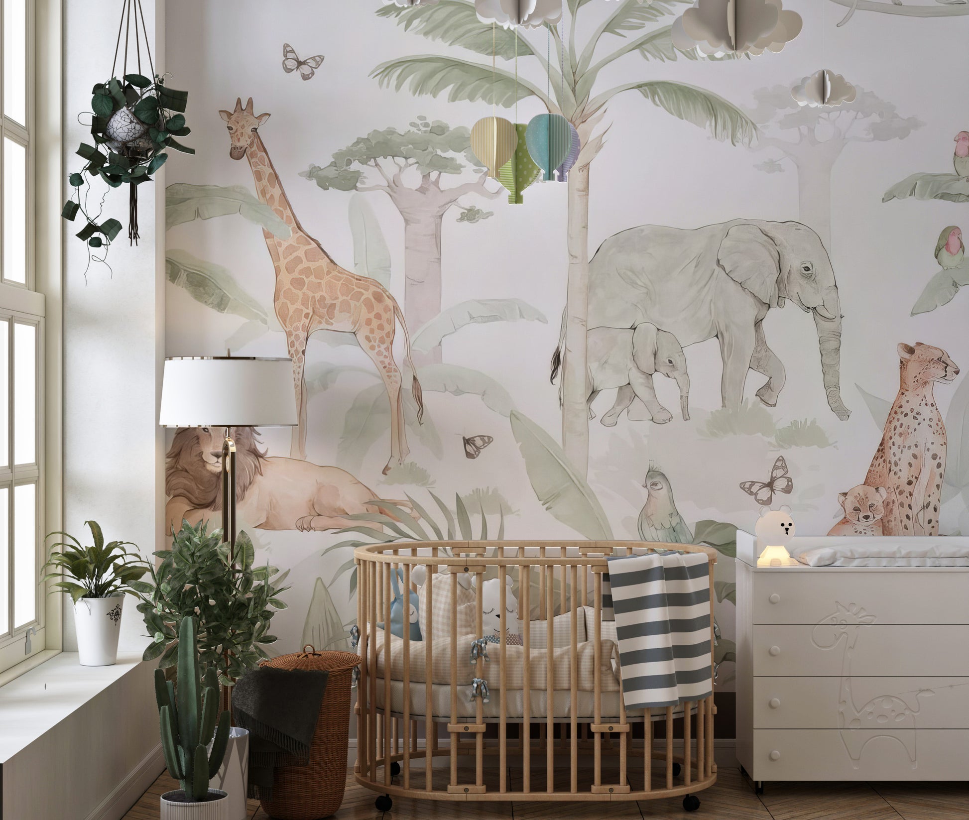 African Savannah Wall Mural with stunning wildlife