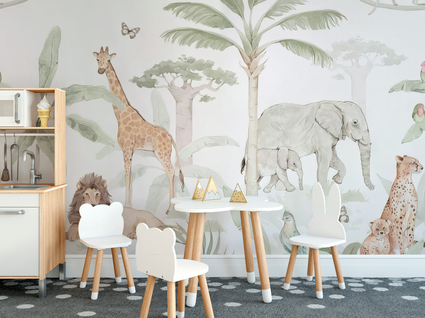 African Savannah Wall Mural with expansive savanna views