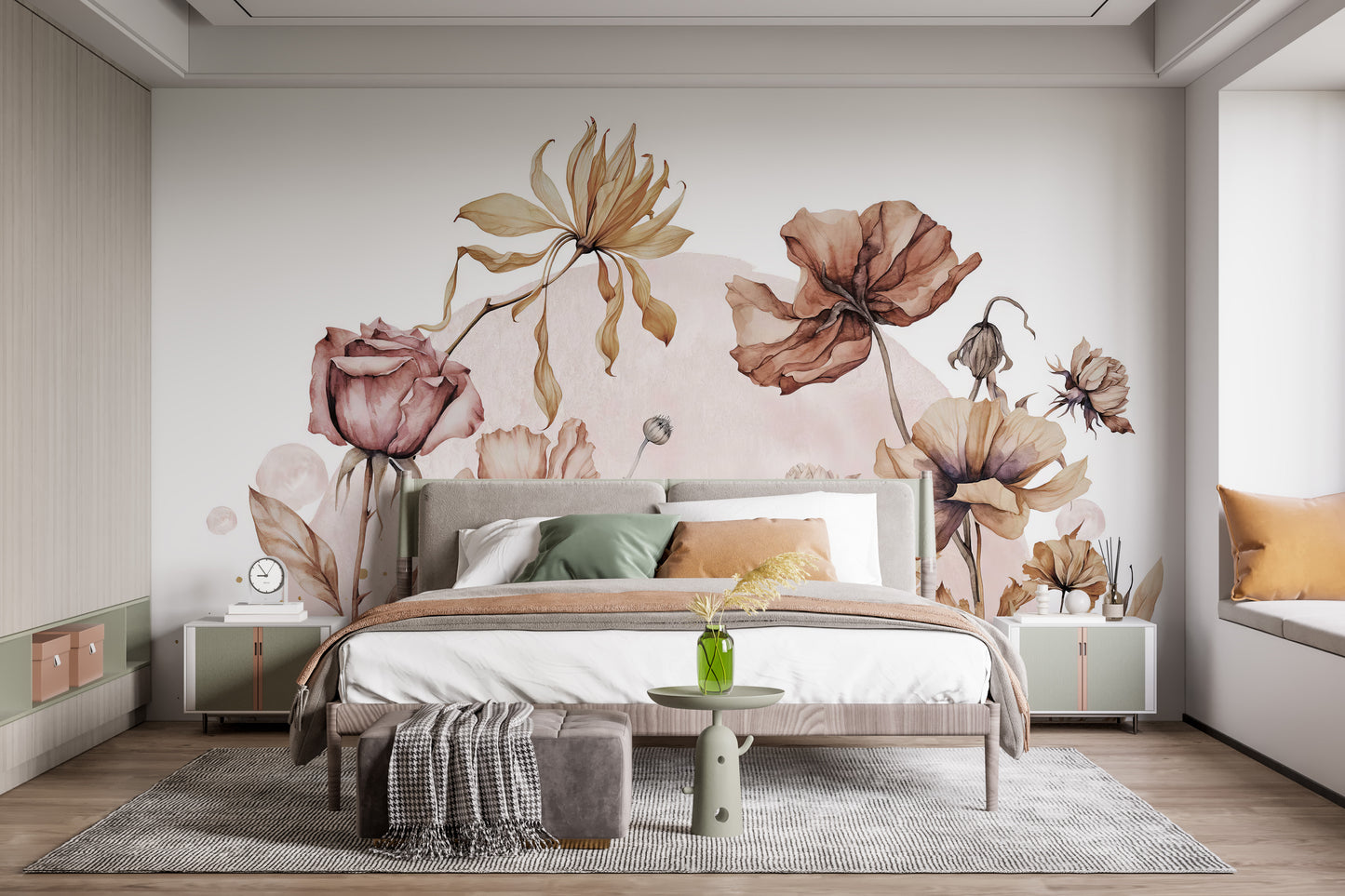 Nature-inspired Rustic Wildflowers Wallpaper Mural