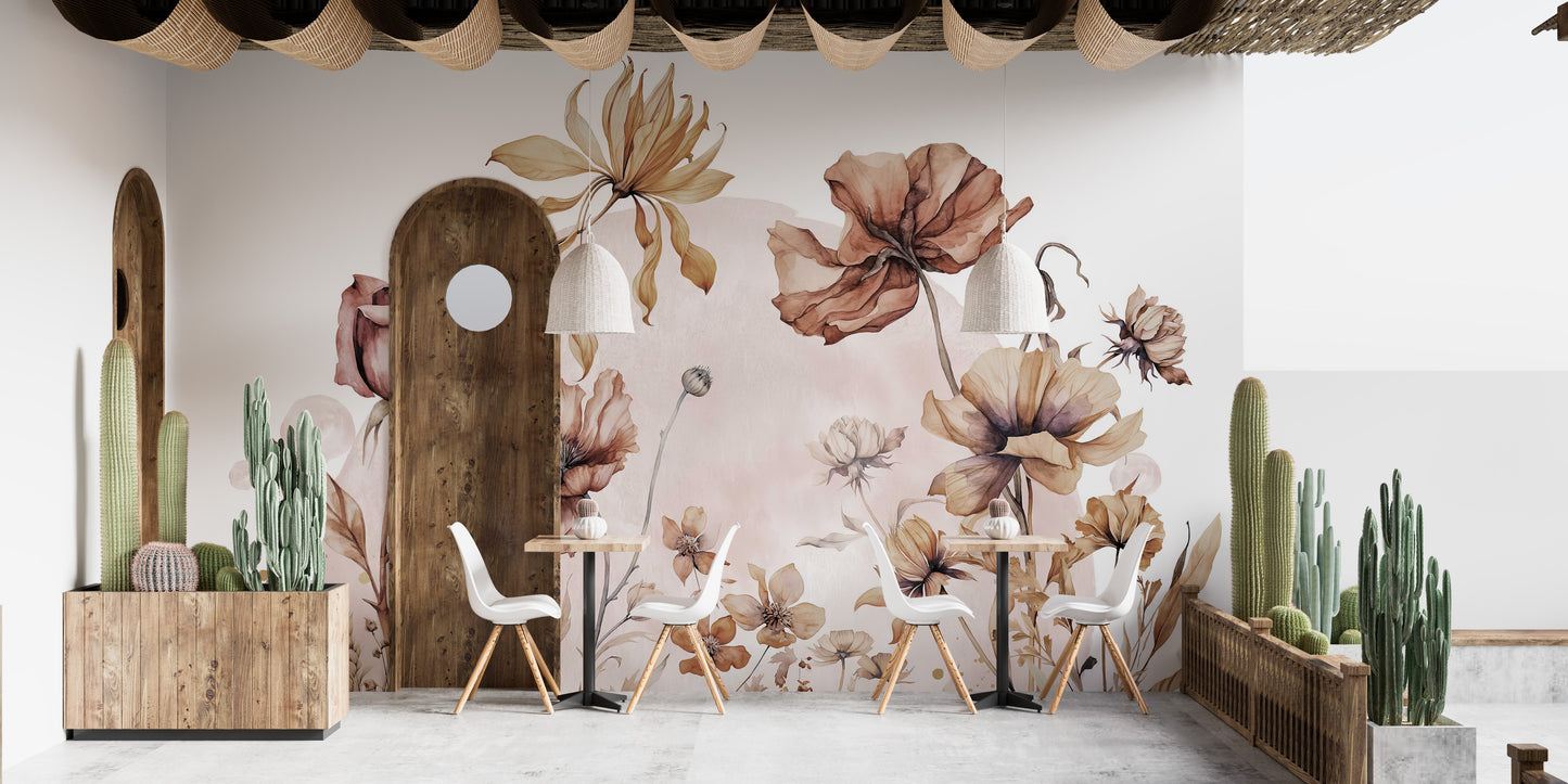 Brighten your wall with Rustic Wildflowers Wall Mural