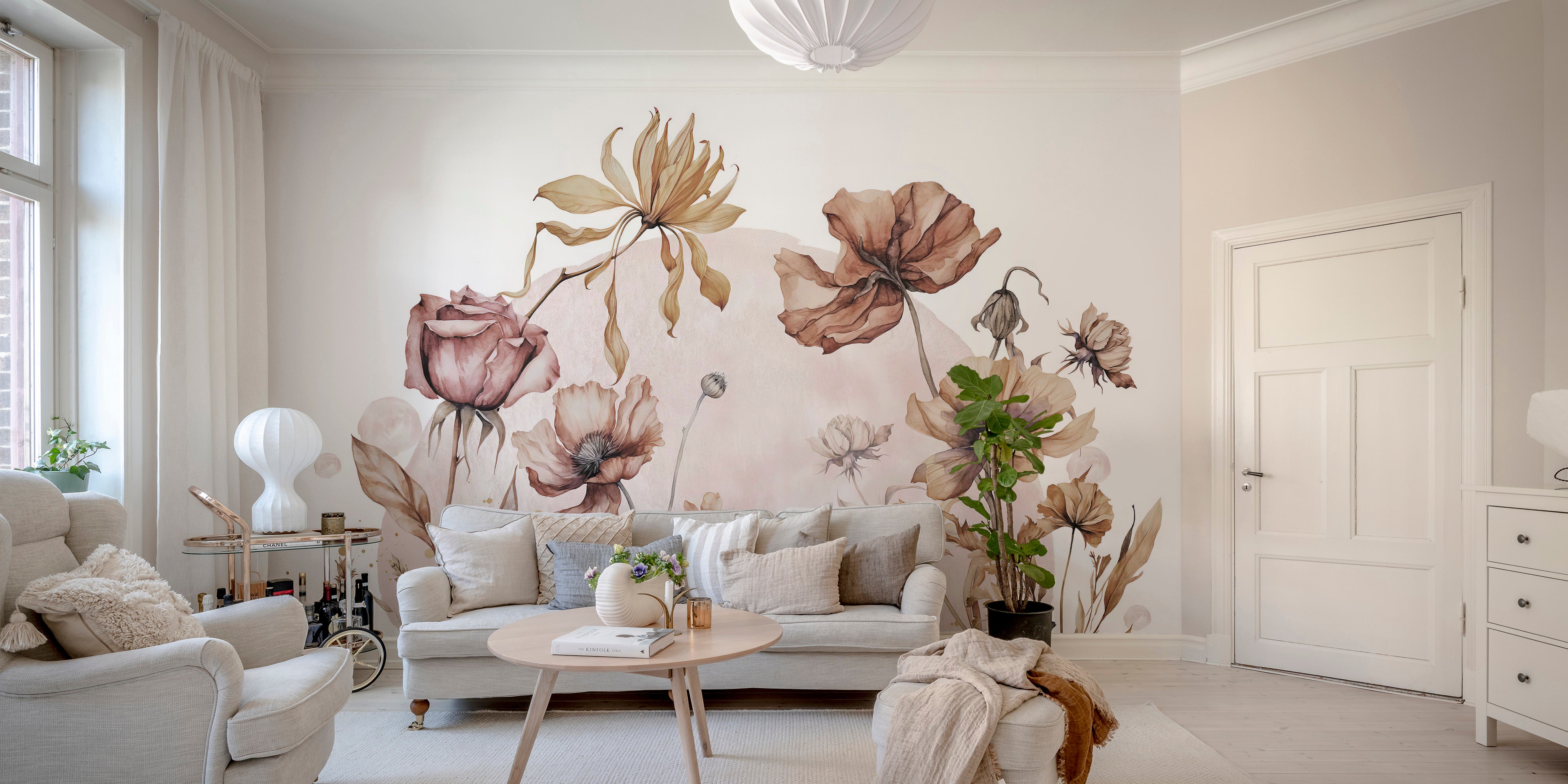 Rustic Wildflowers Wall Mural for a rustic look