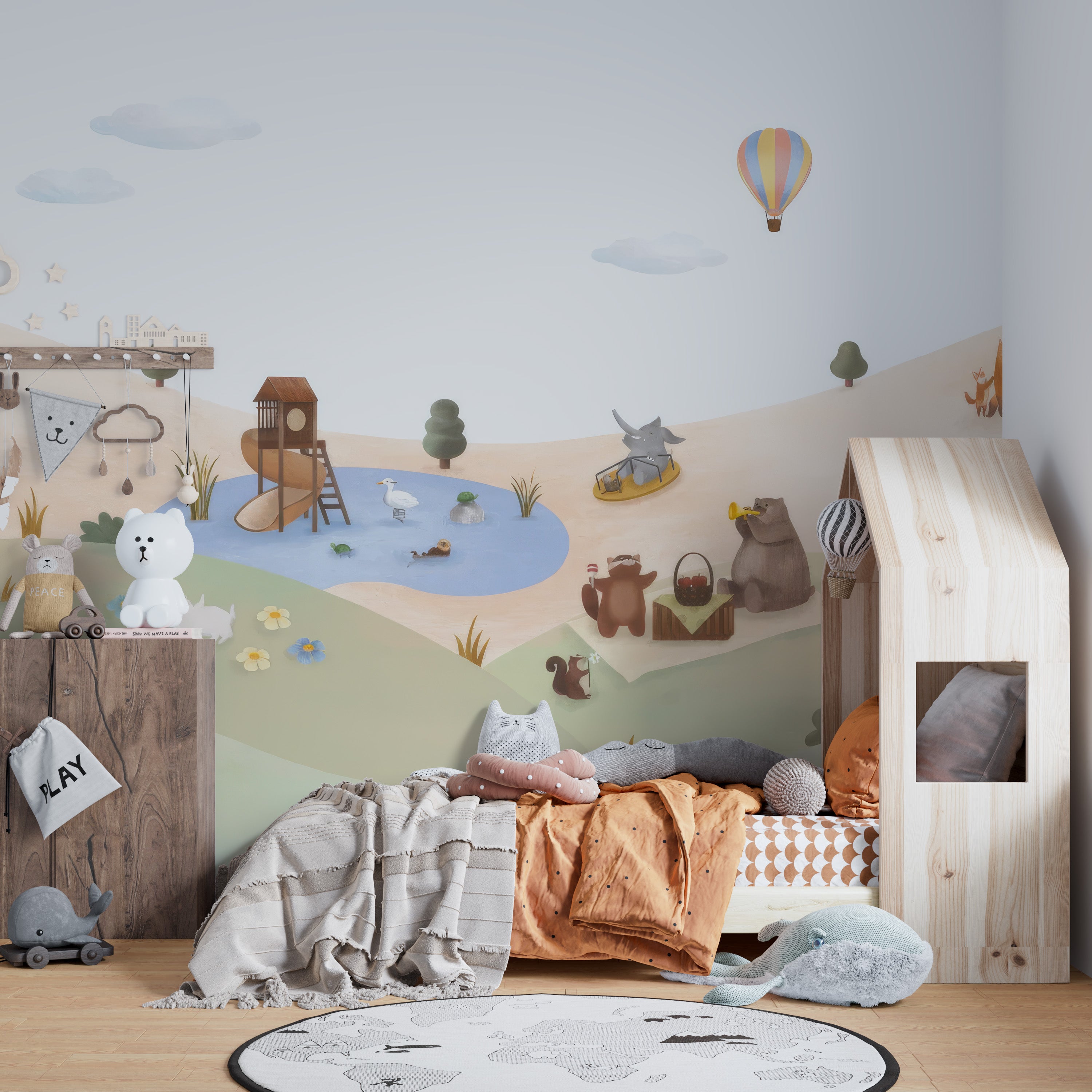 Brighten up with Playful Animals Garden Wall Mural