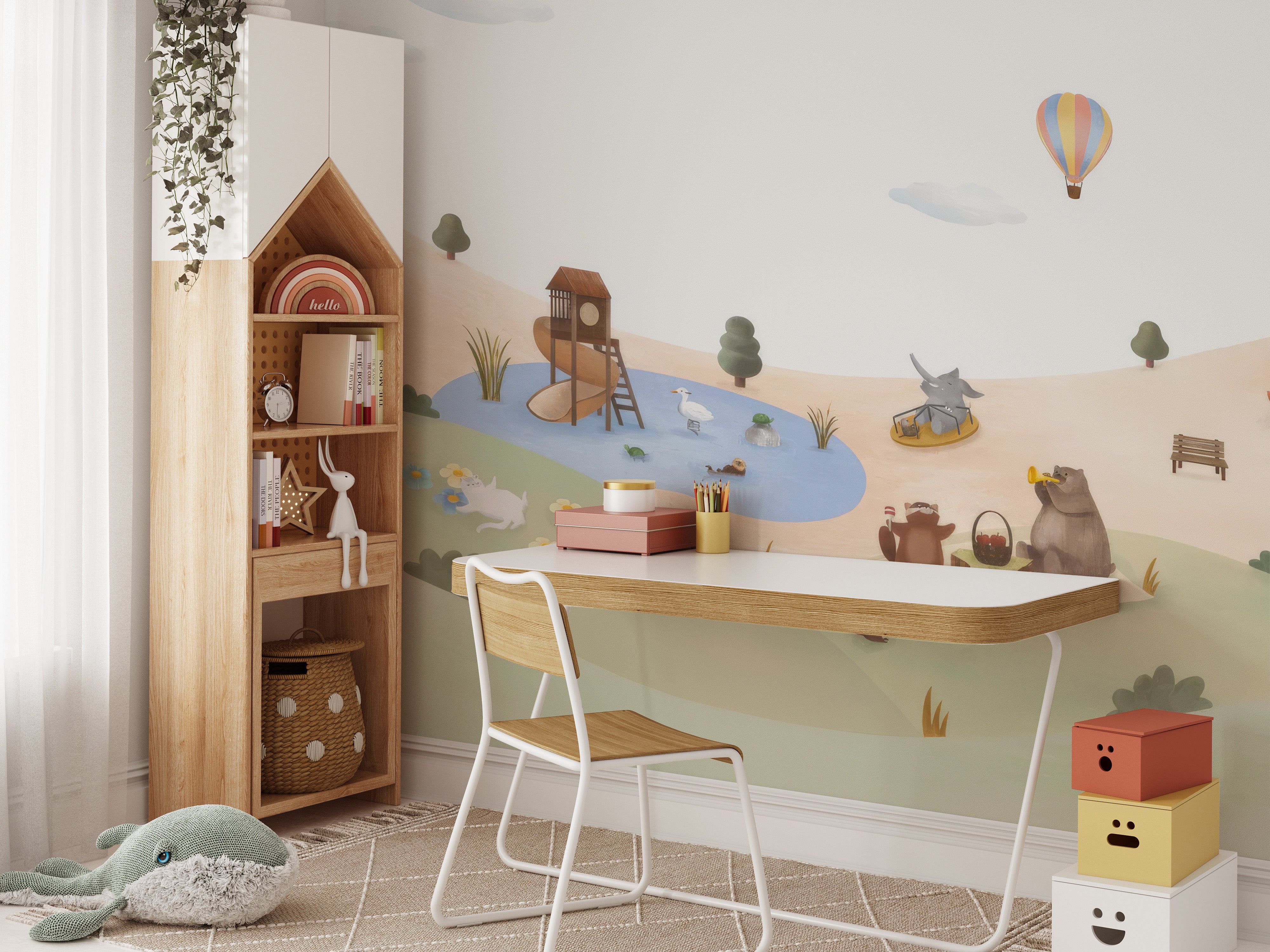 Playful Animals Garden Wallpaper Mural to refresh walls