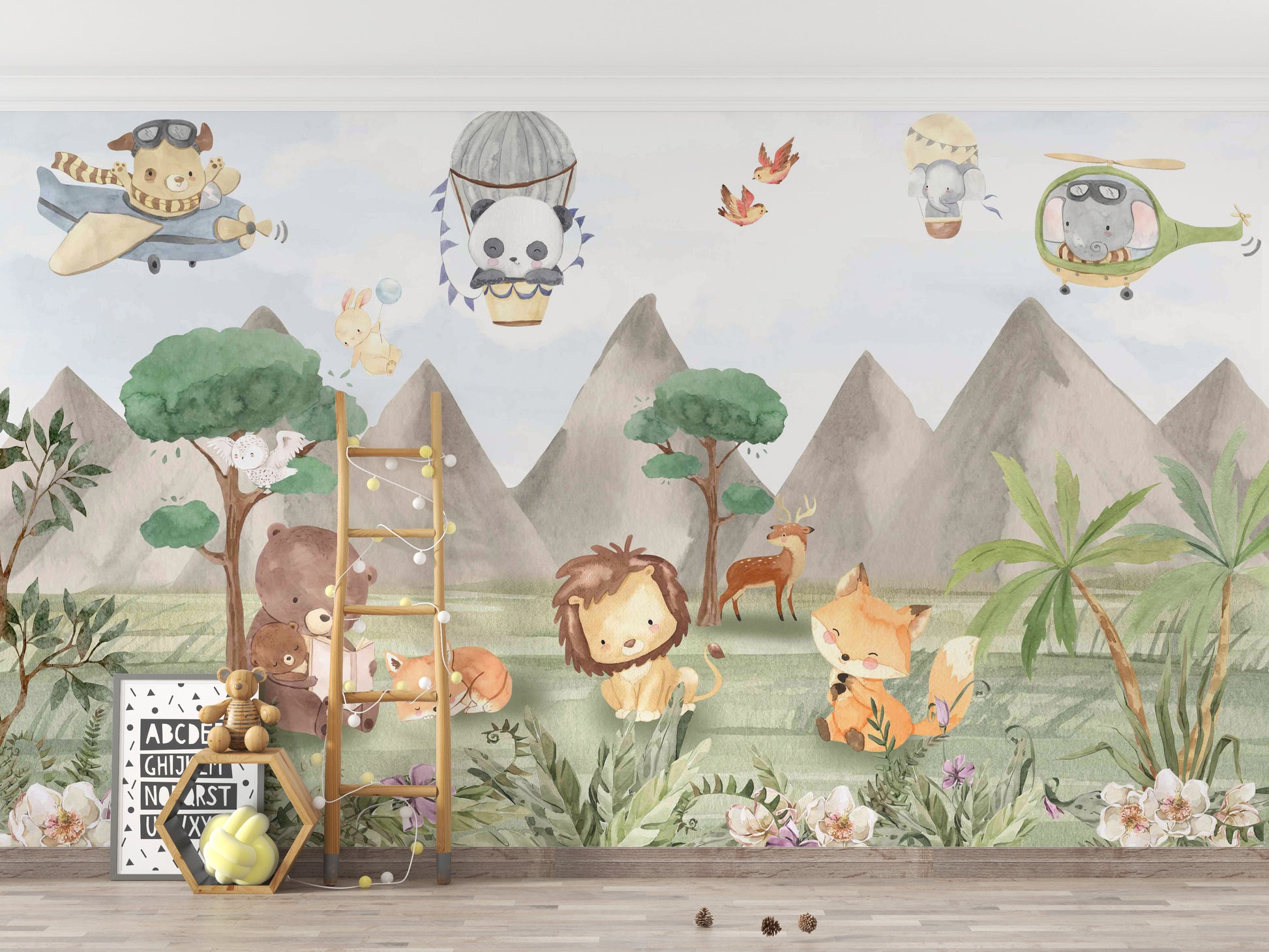 Animal Adventures Sky Wall Mural for an adventurous look