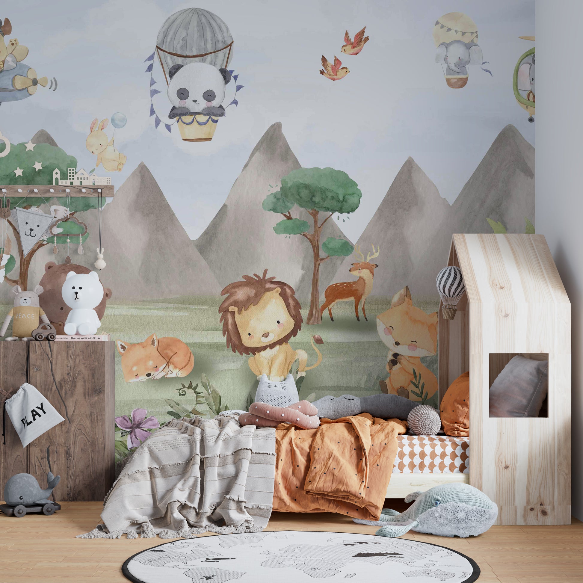 Animal Adventures Sky Wallpaper Mural for your walls