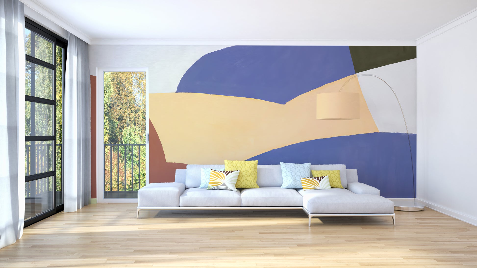 Elegant soothing curves mural
